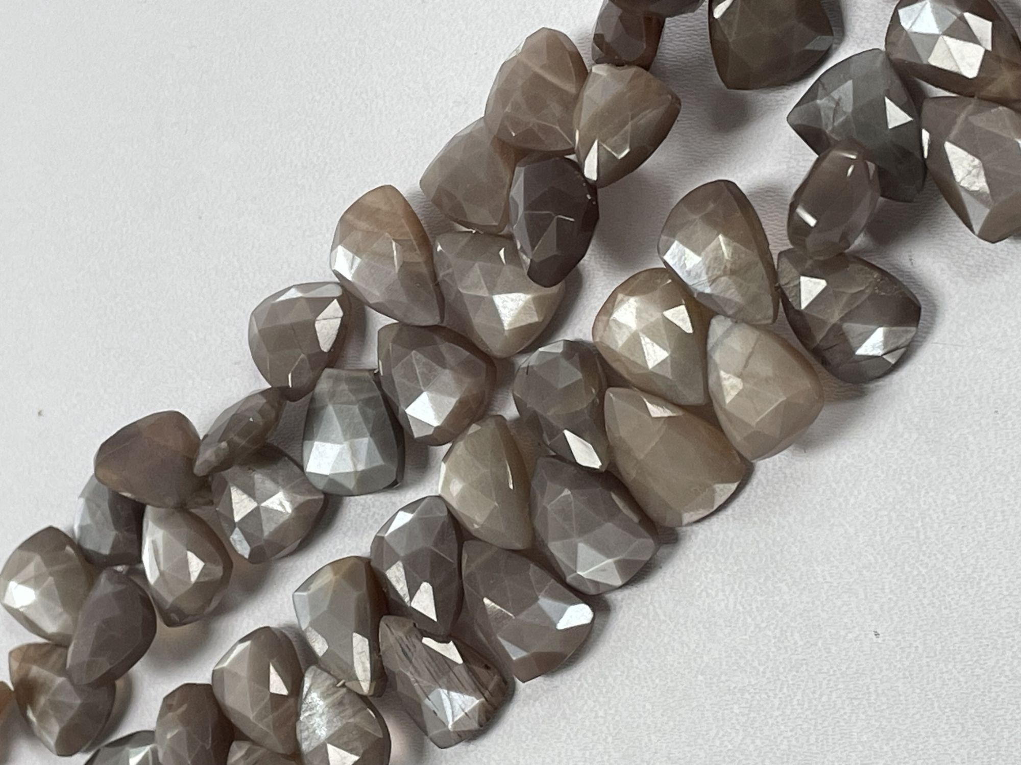 Chocolate Moonstone Fan Cut Faceted
