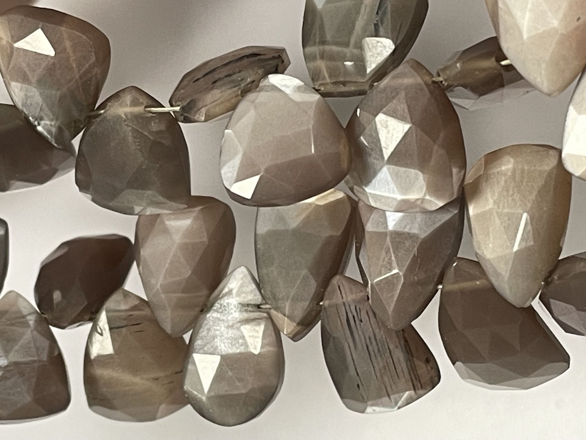 Chocolate Moonstone Fan Cut Faceted