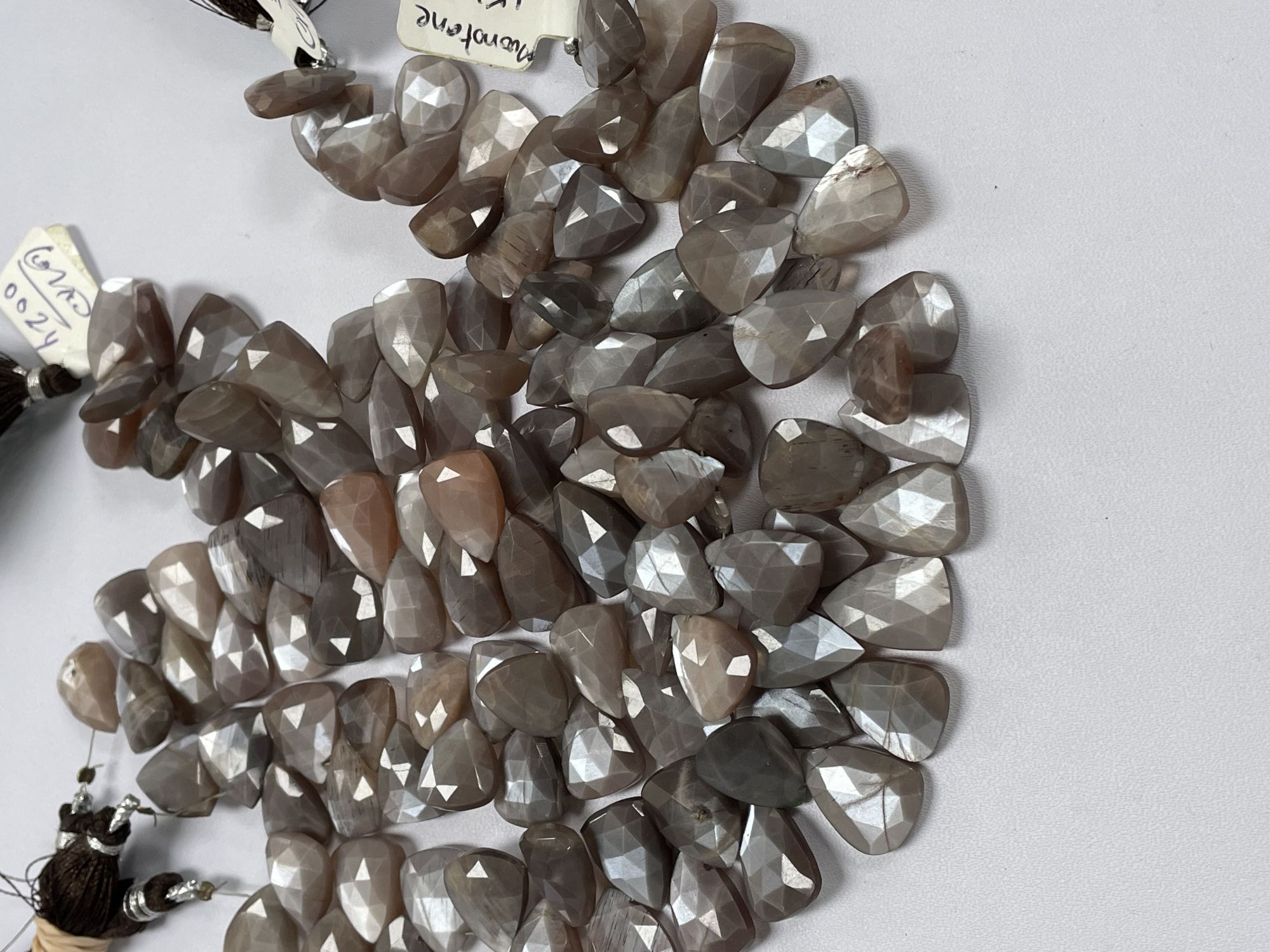 Chocolate Moonstone Fan Cut Faceted