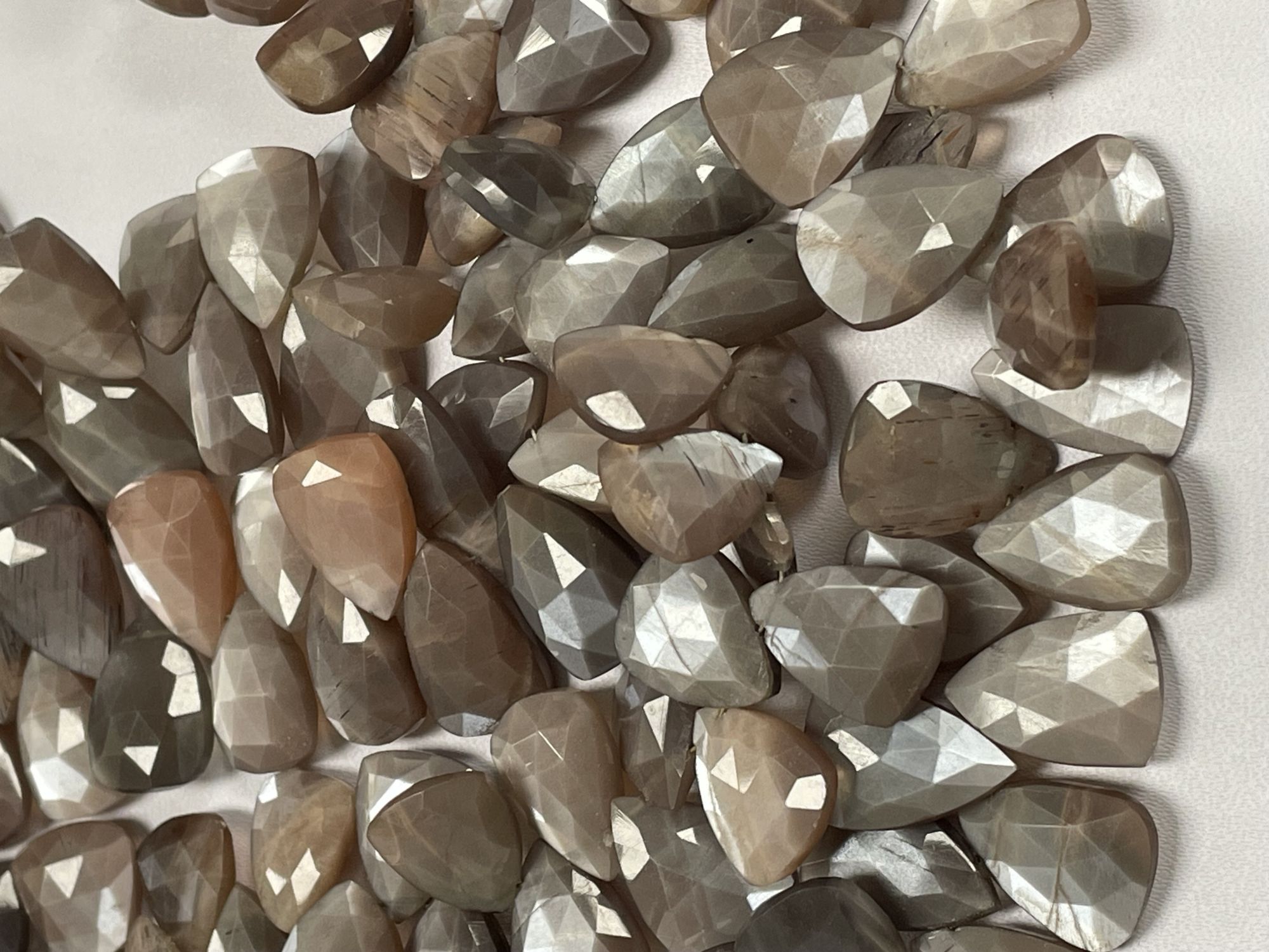 Chocolate Moonstone Fan Cut Faceted