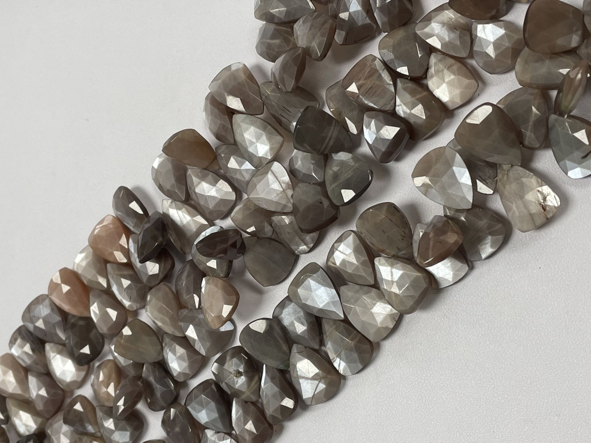 Chocolate Moonstone Fan Cut Faceted