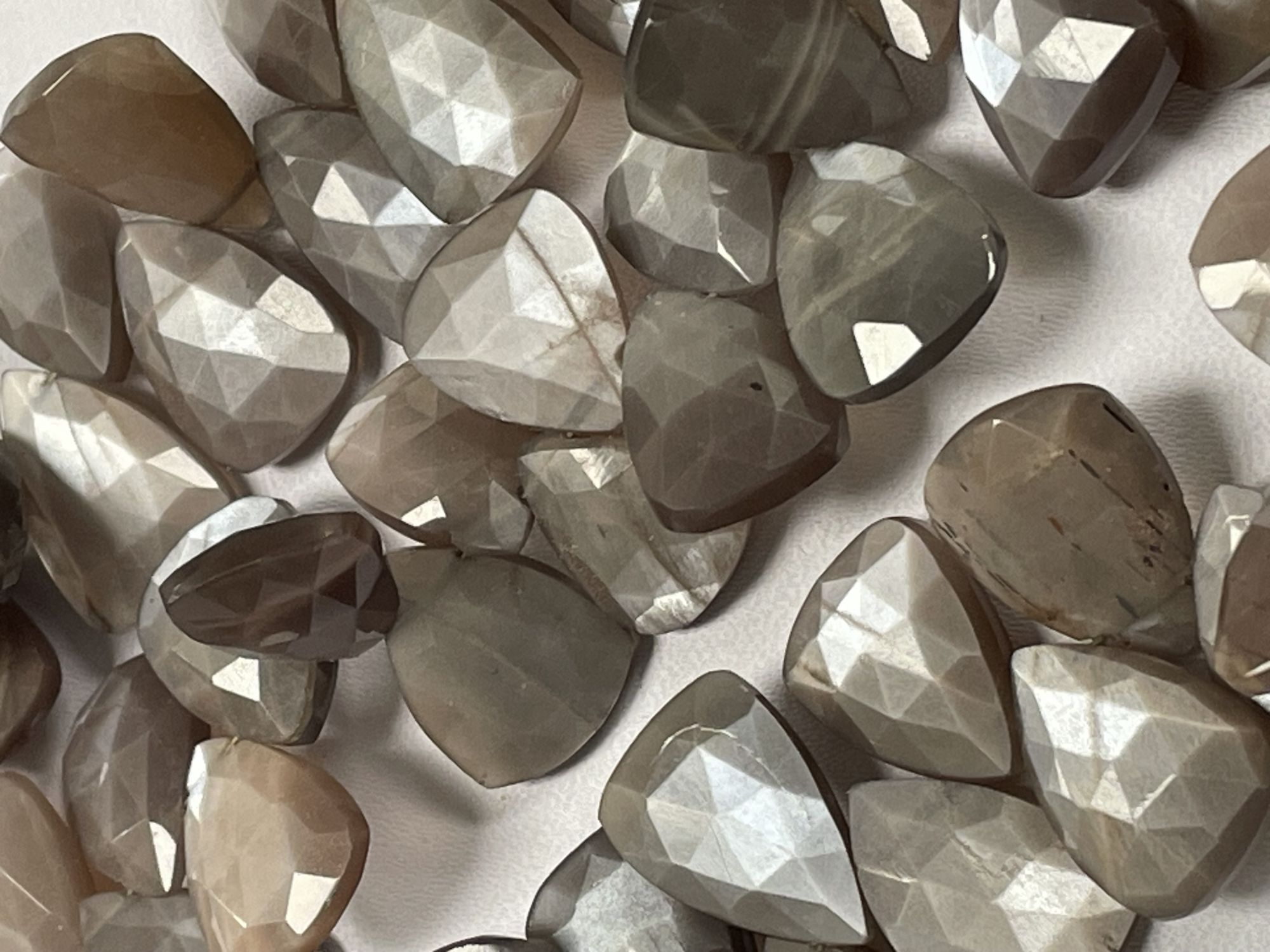 Chocolate Moonstone Fan Cut Faceted