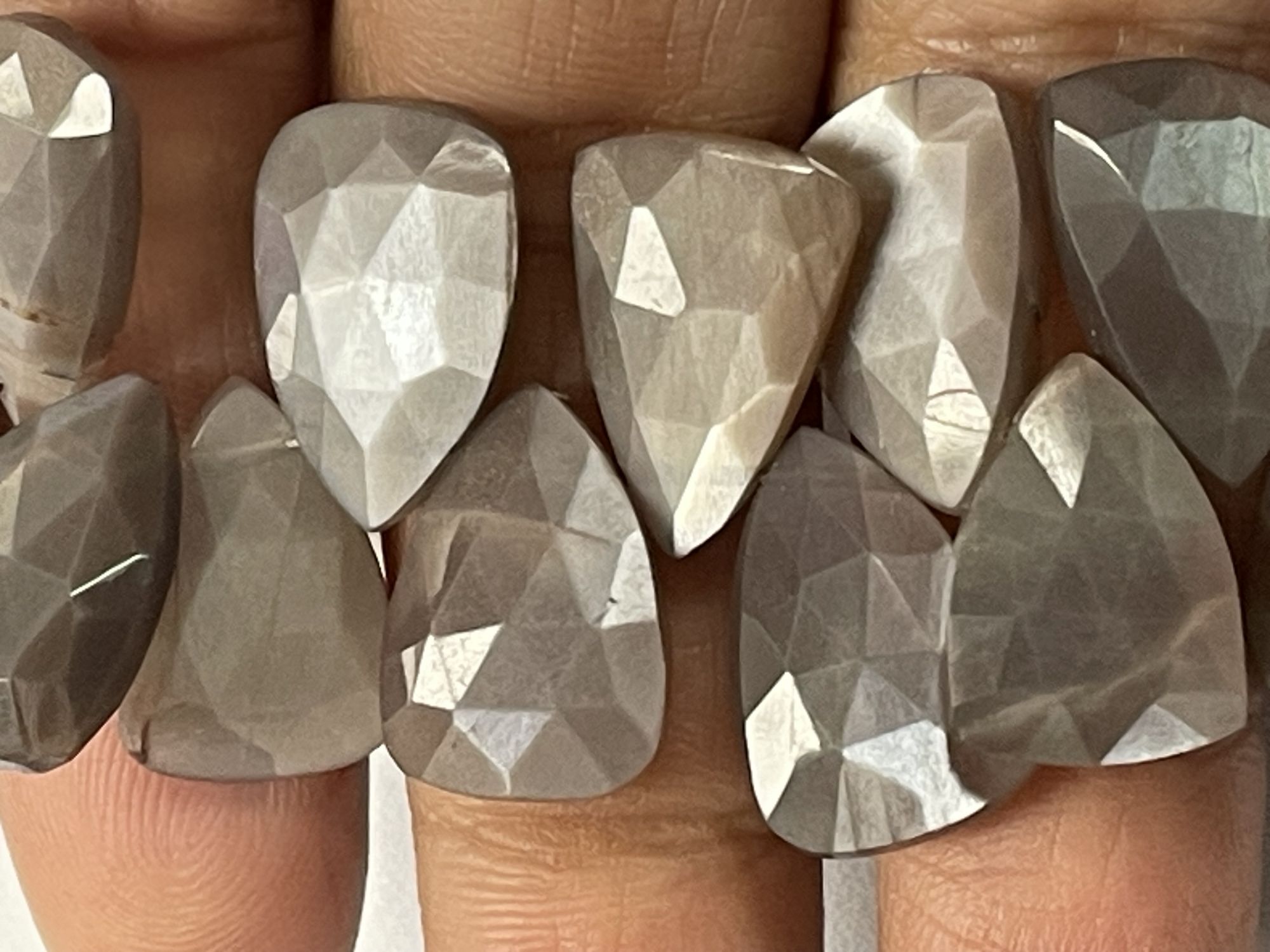 Chocolate Moonstone Fan Cut Faceted