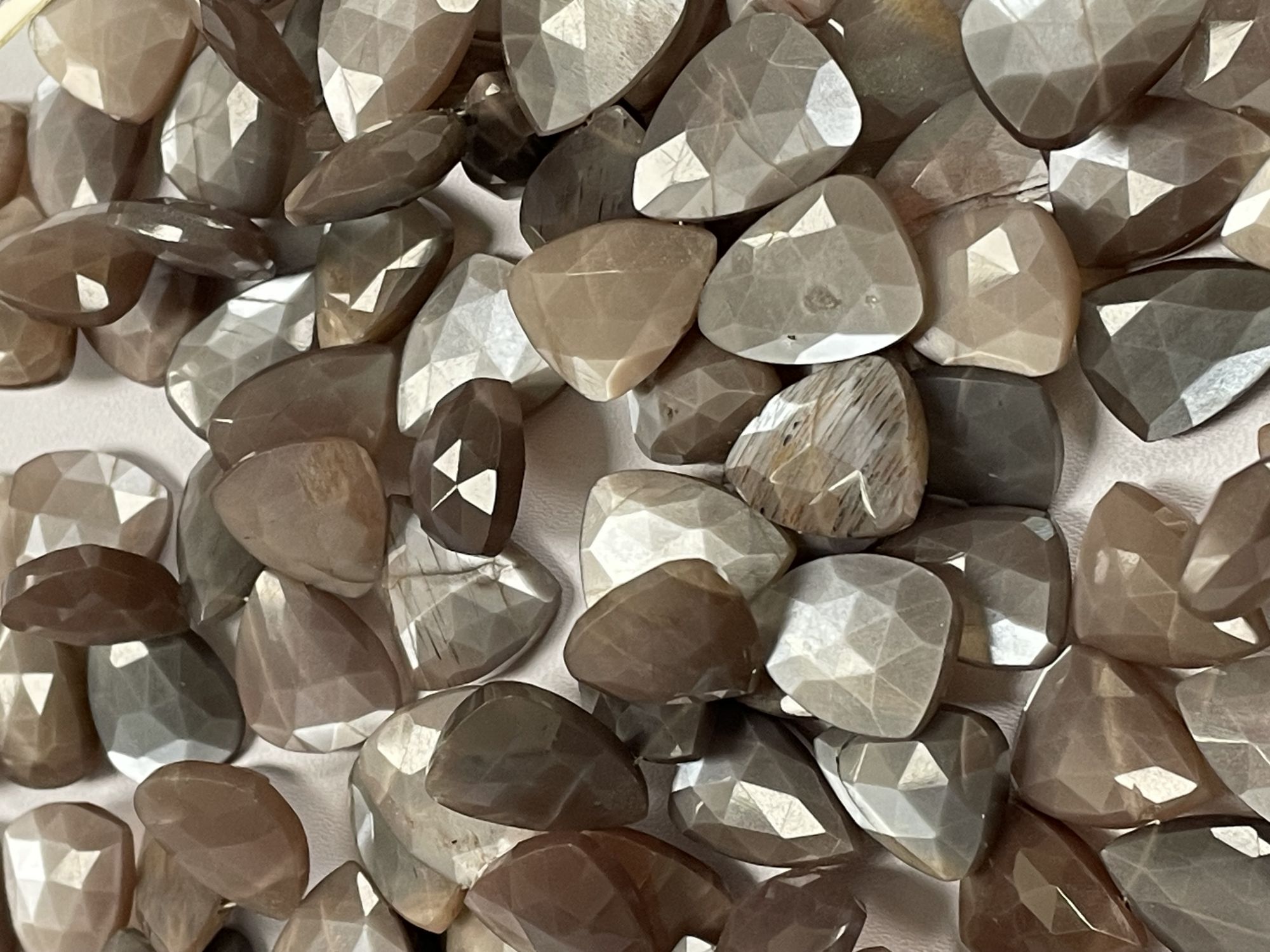 Chocolate Moonstone Fan Cut Faceted