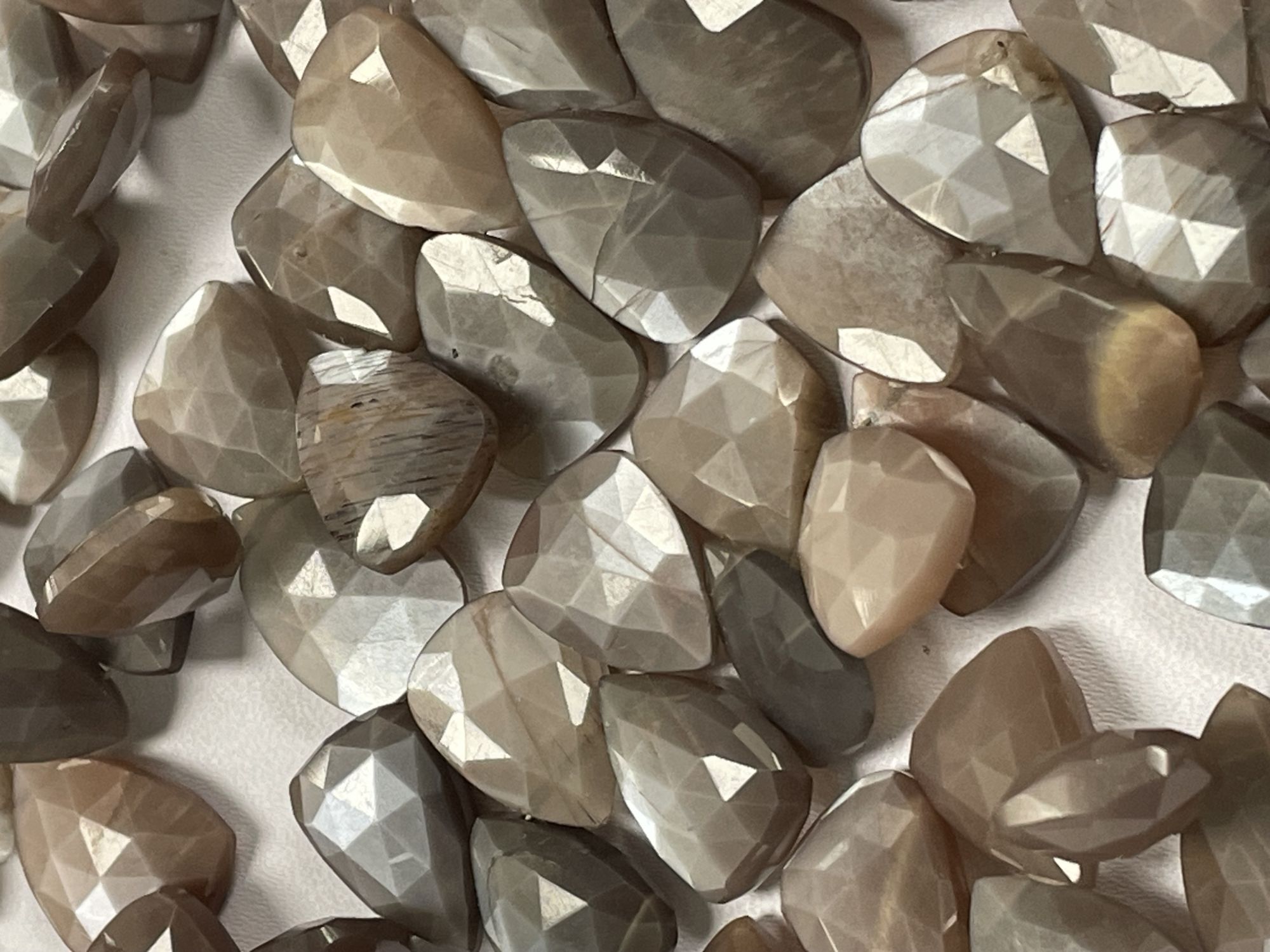 Chocolate Moonstone Fan Cut Faceted