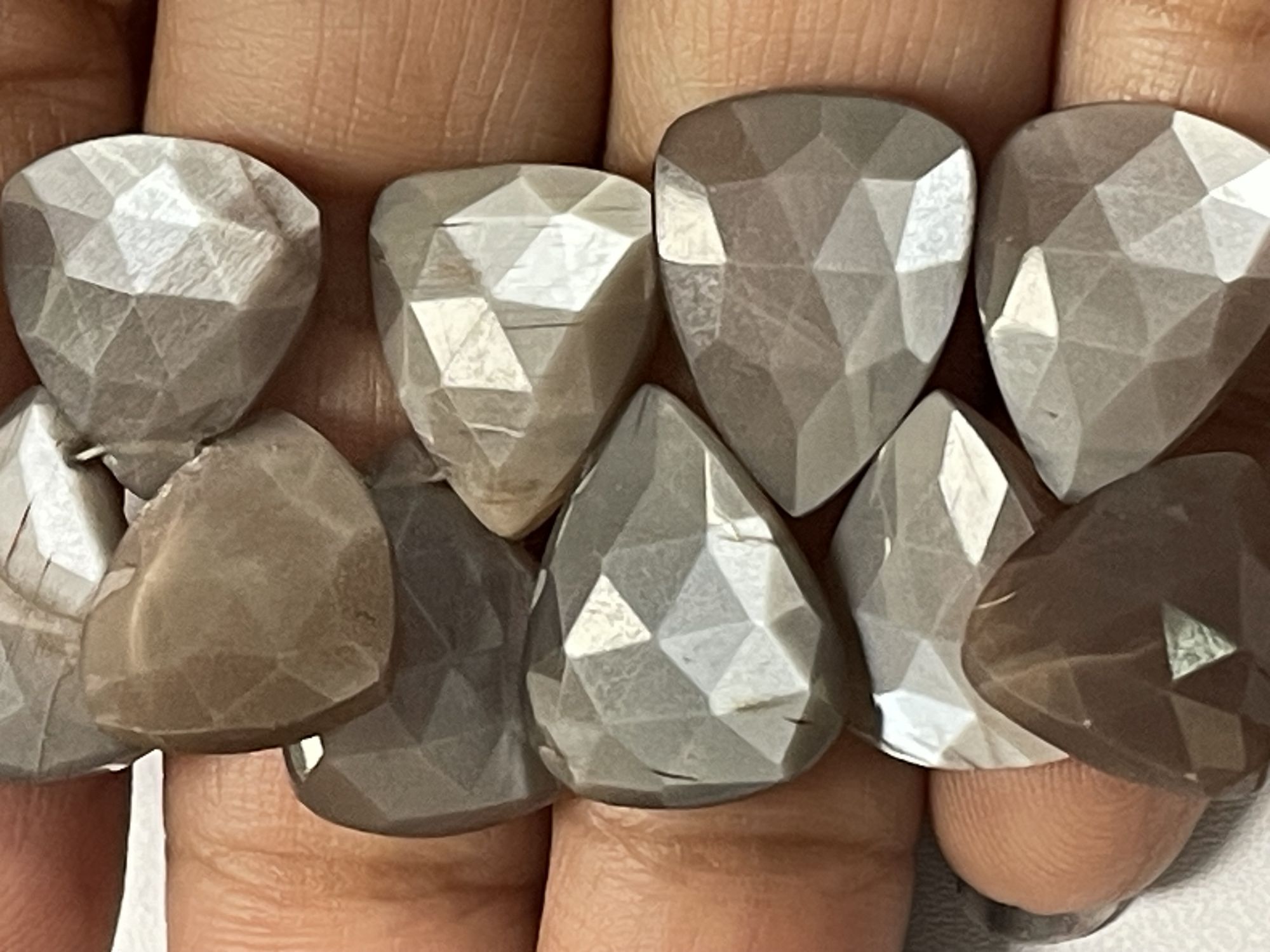 Chocolate Moonstone Fan Cut Faceted