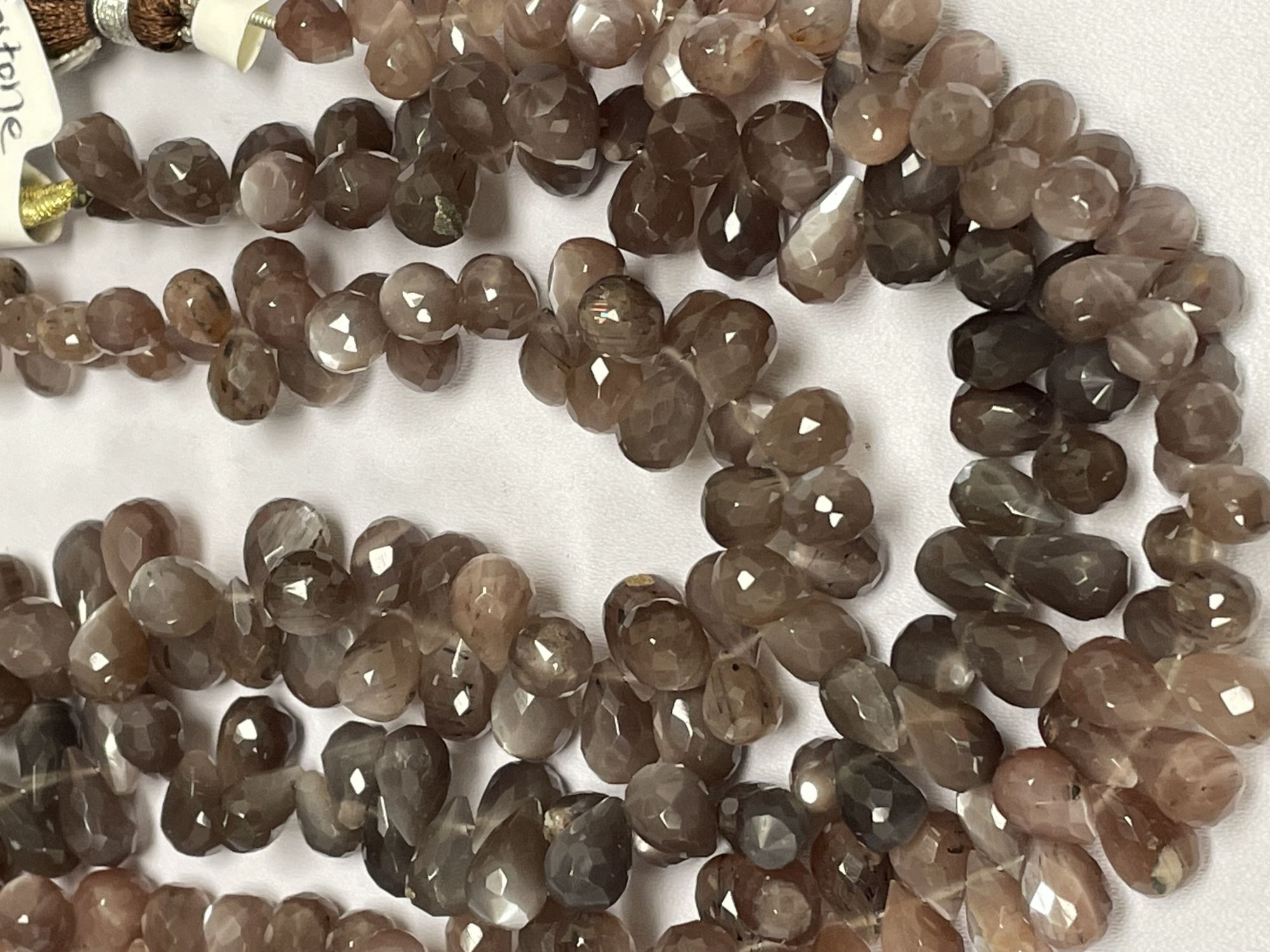 Chocolate Moonstone Drop Faceted
