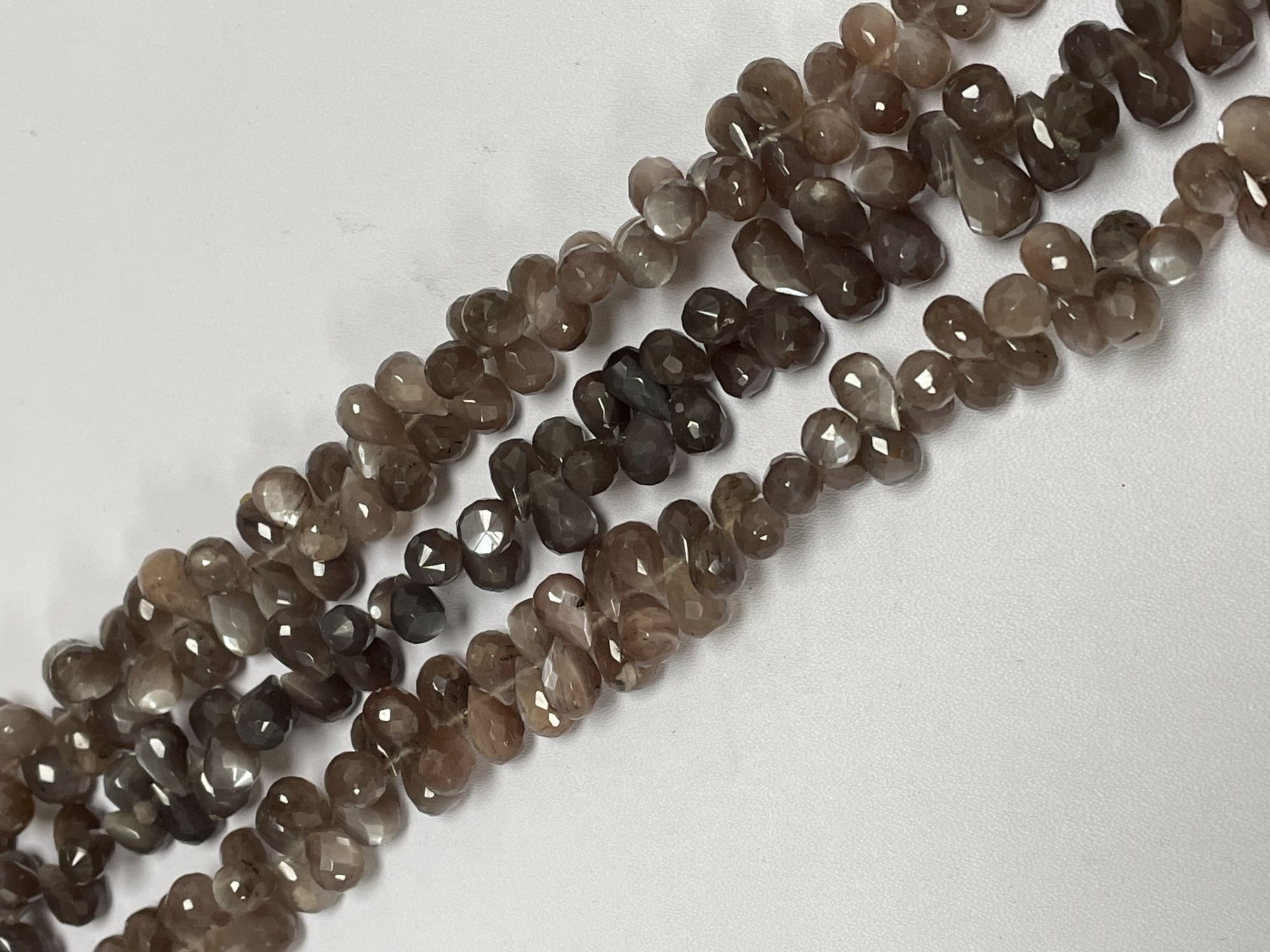 Chocolate Moonstone Drop Faceted