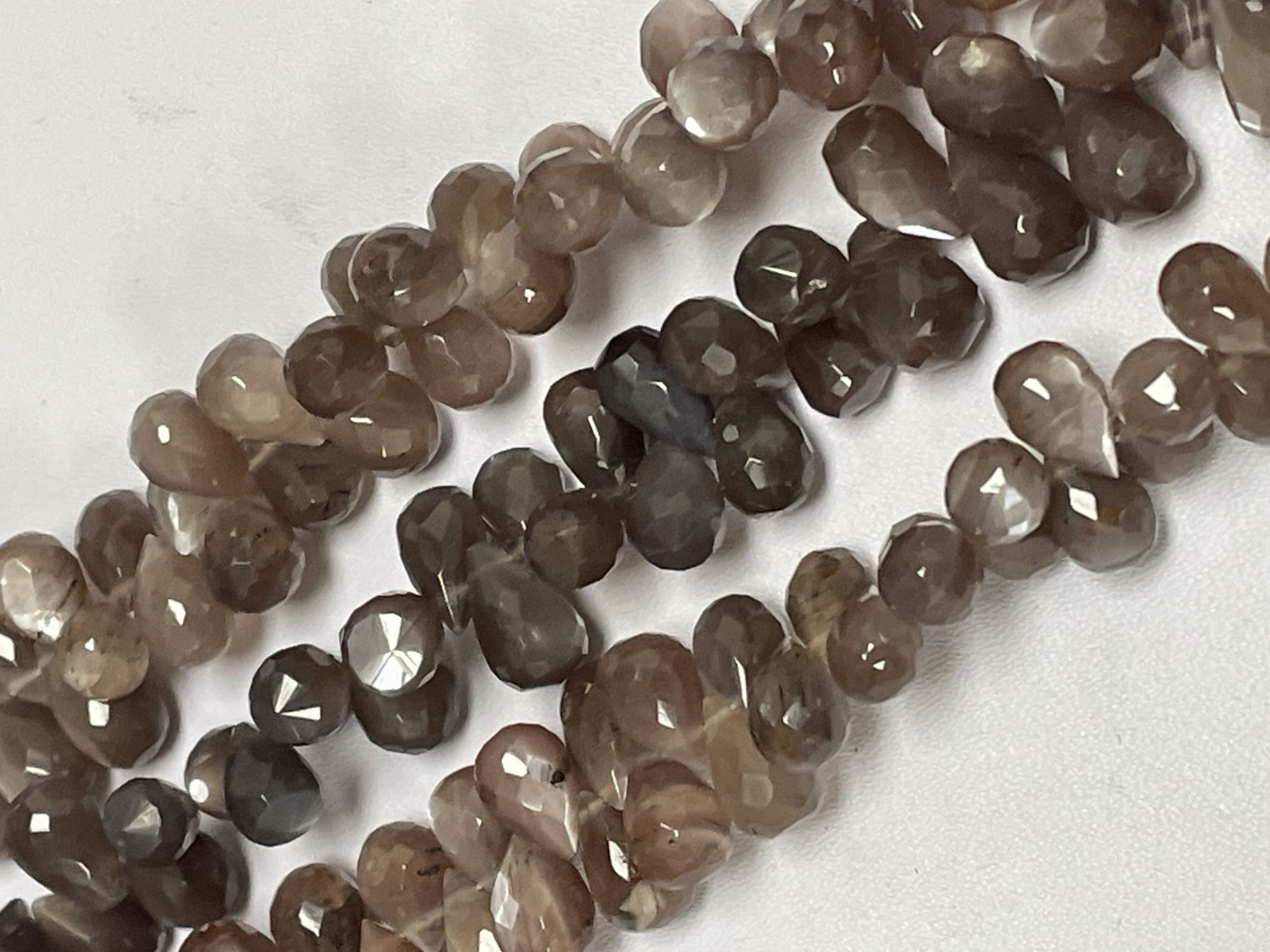 Chocolate Moonstone Drop Faceted