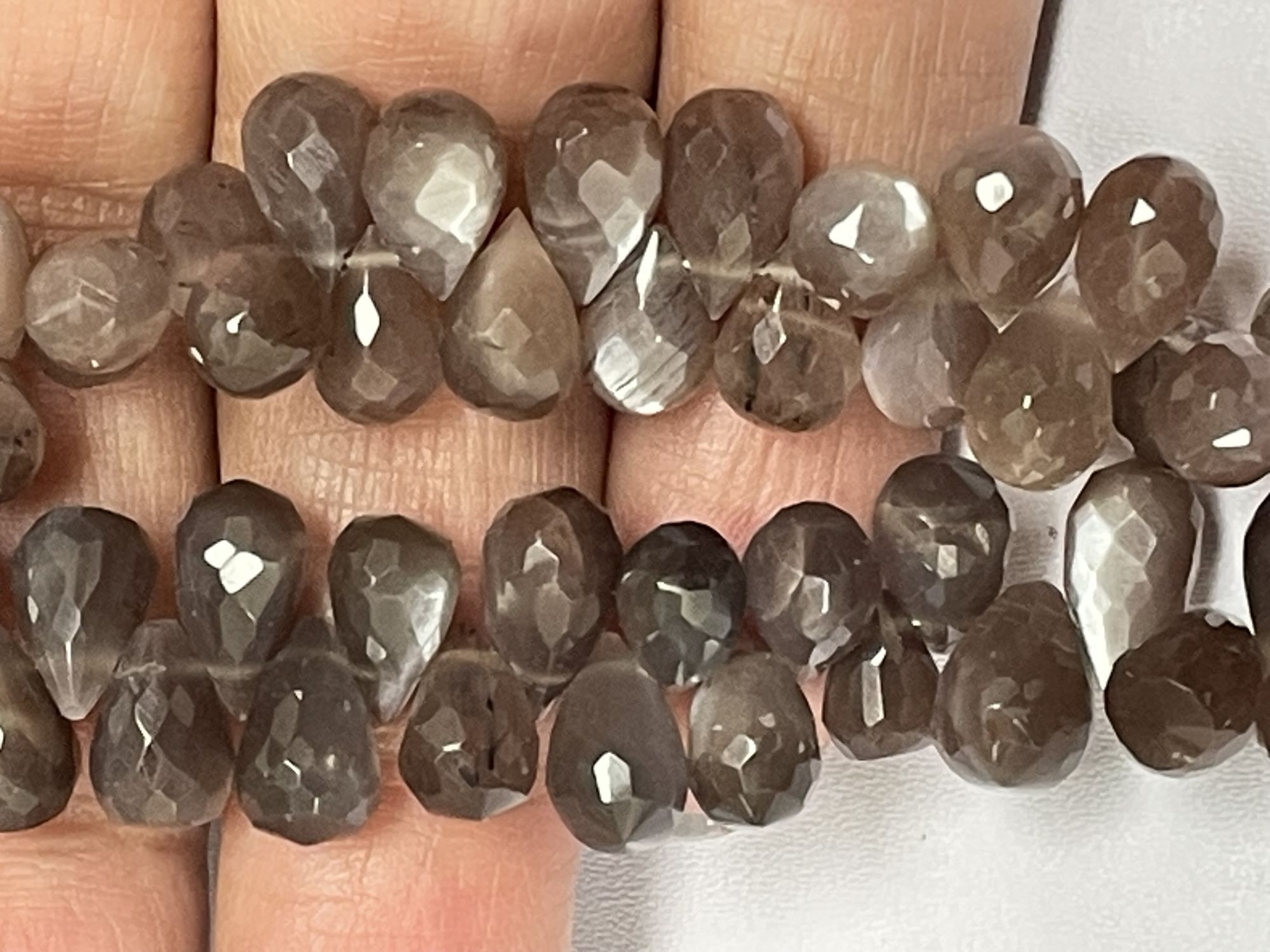 Chocolate Moonstone Drop Faceted