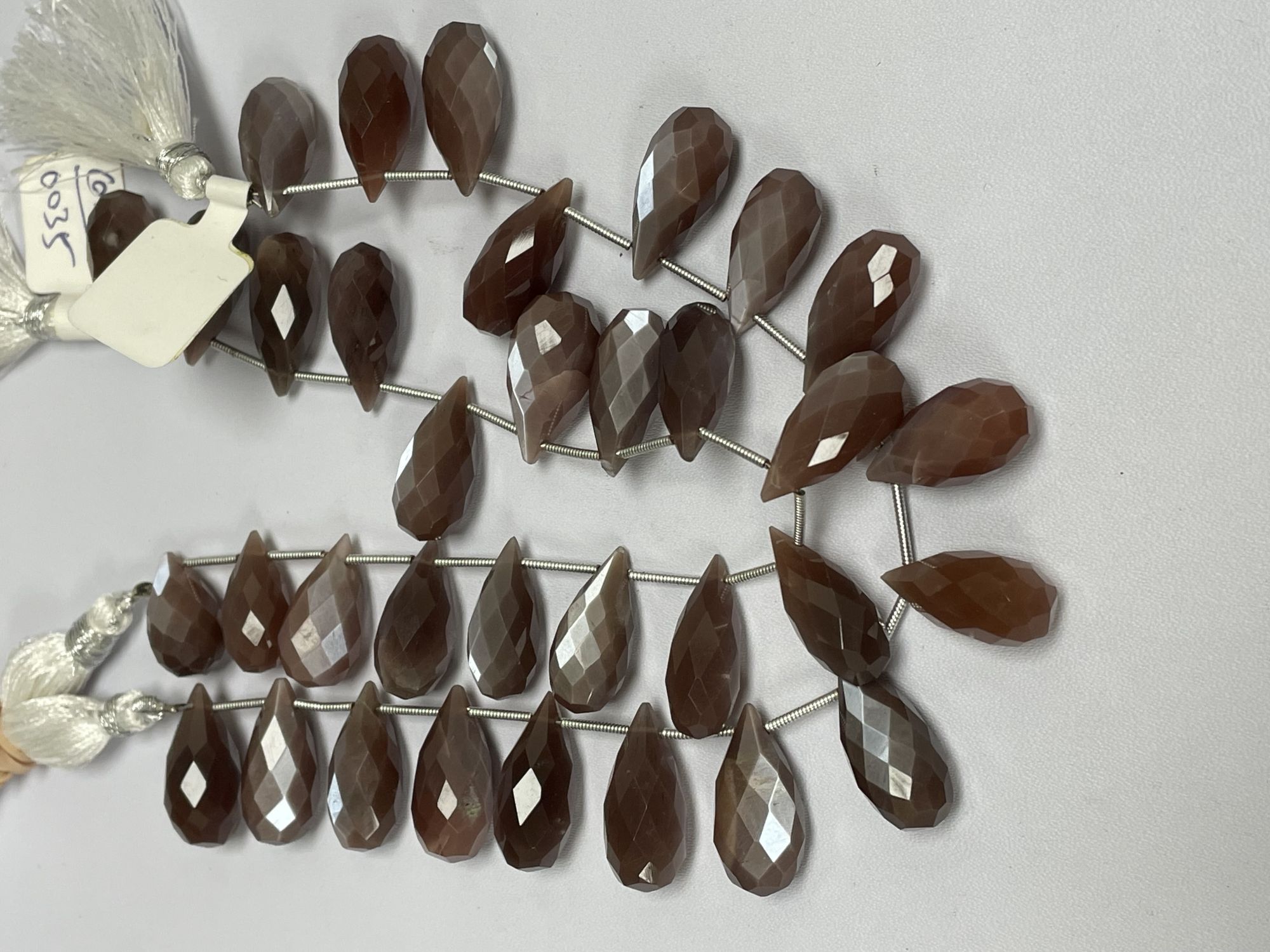 Chocolate Moonstone Drop Faceted
