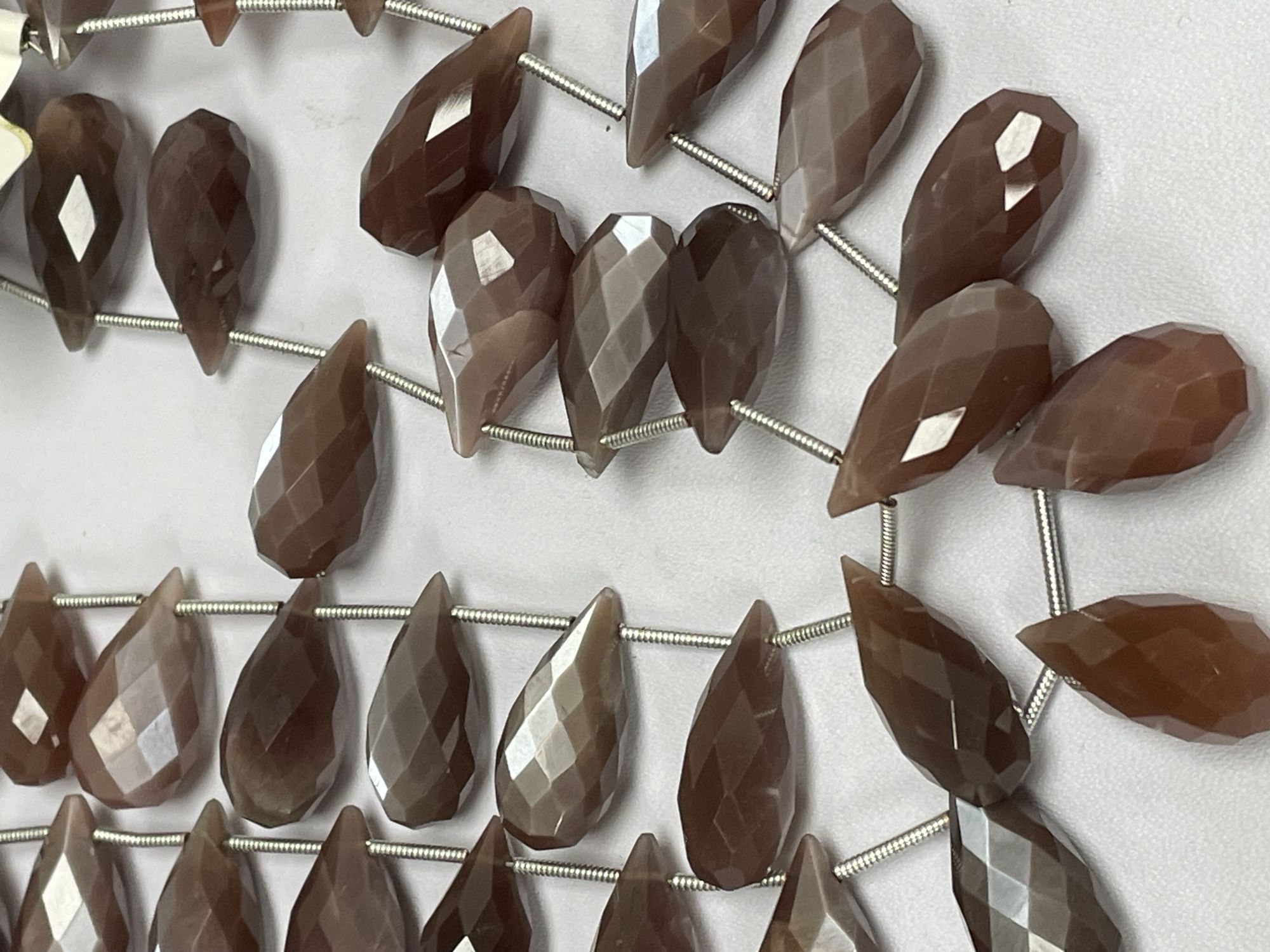 Chocolate Moonstone Drop Faceted