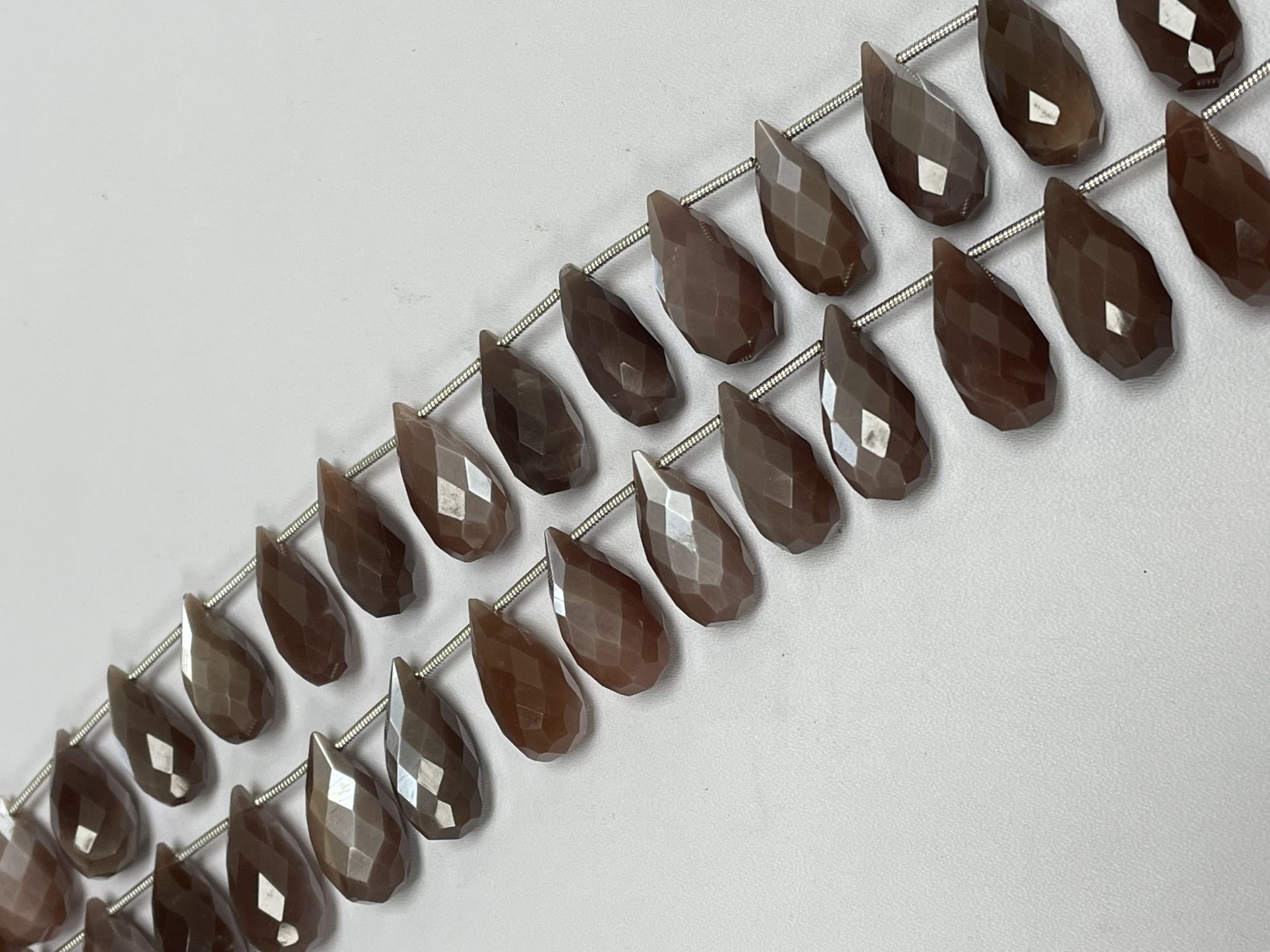 Chocolate Moonstone Drop Faceted