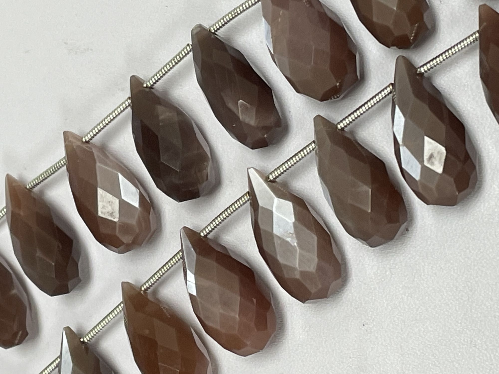 Chocolate Moonstone Drop Faceted