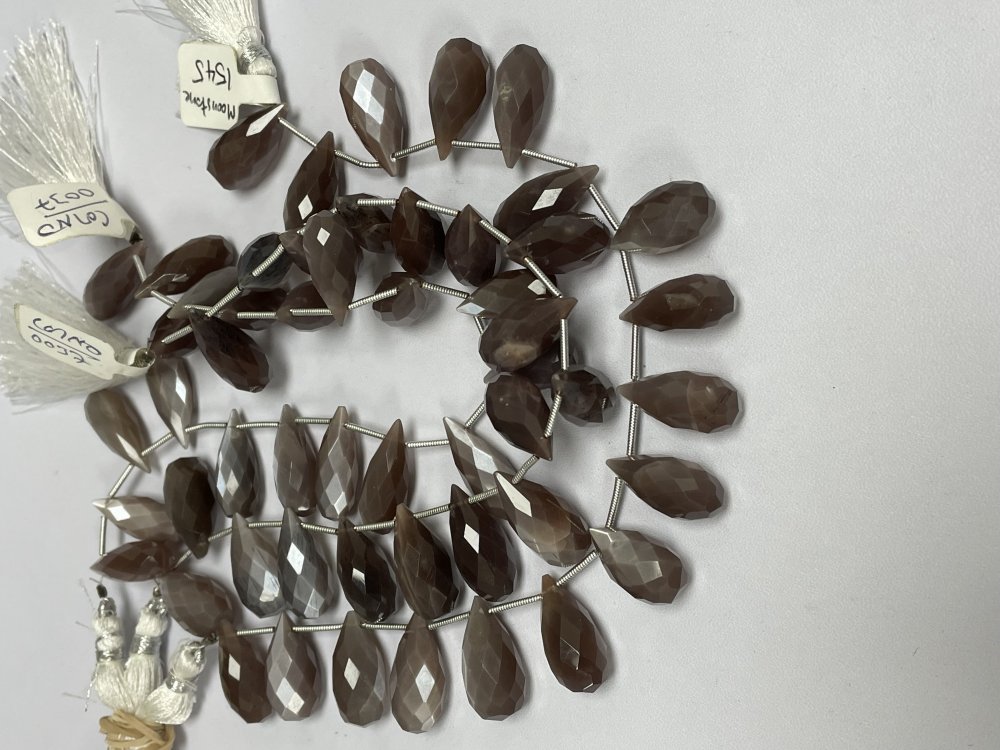 Chocolate Moonstone Drop Faceted