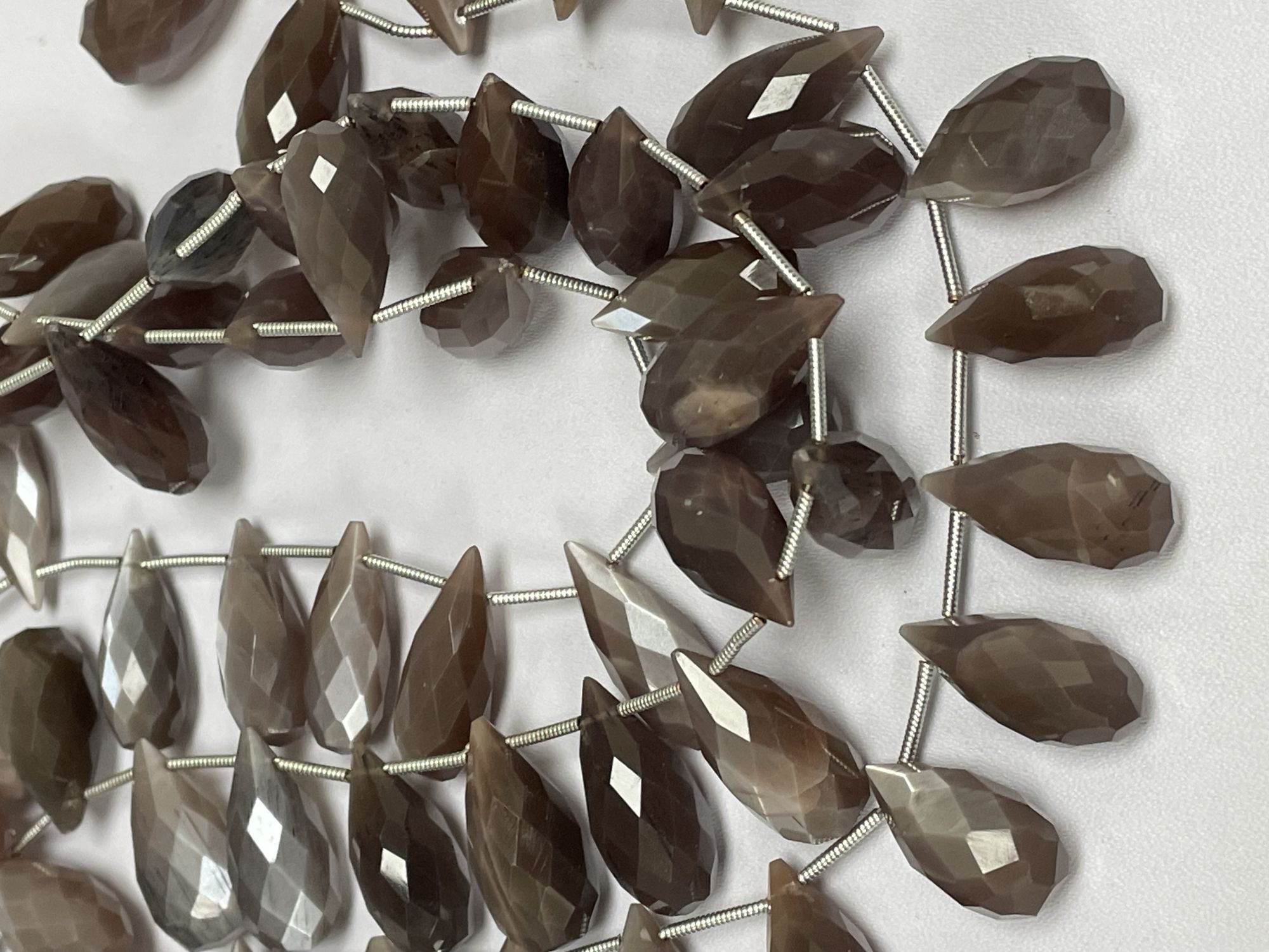Chocolate Moonstone Drop Faceted