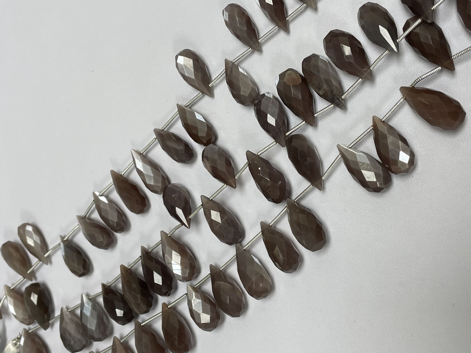 Chocolate Moonstone Drop Faceted