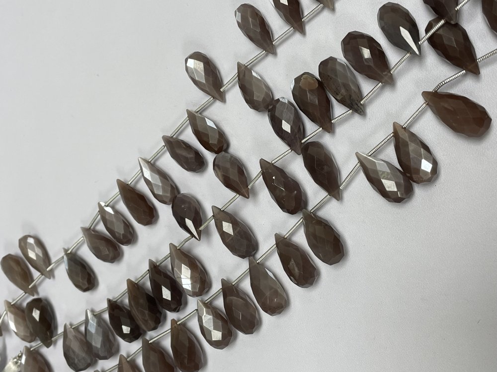 Chocolate Moonstone Drop Faceted