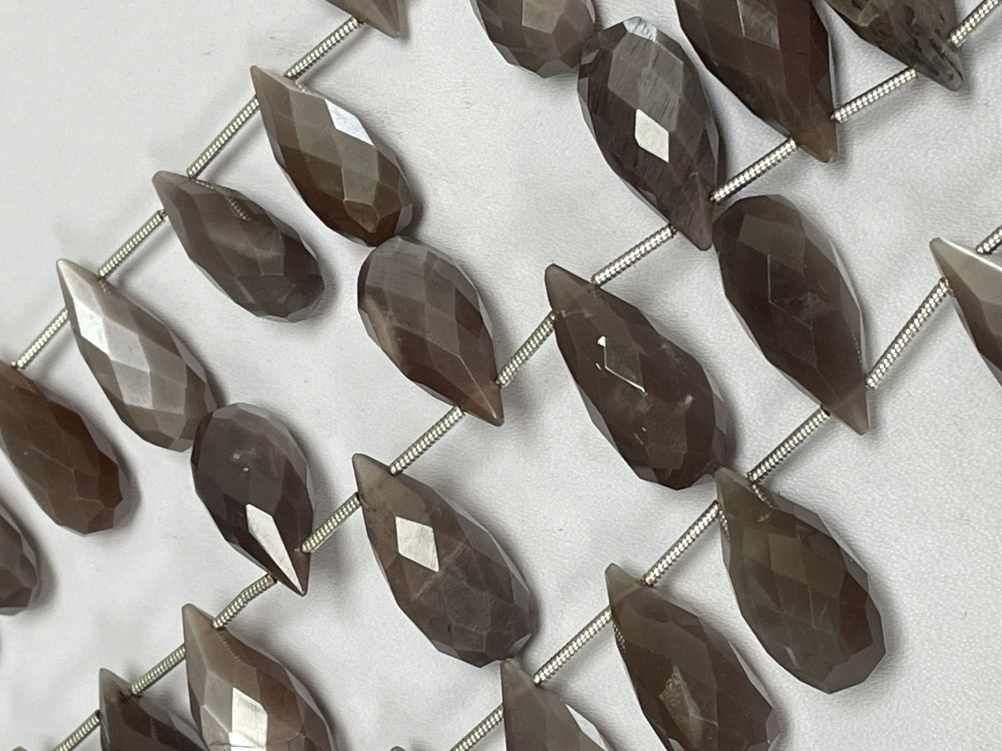 Chocolate Moonstone Drop Faceted