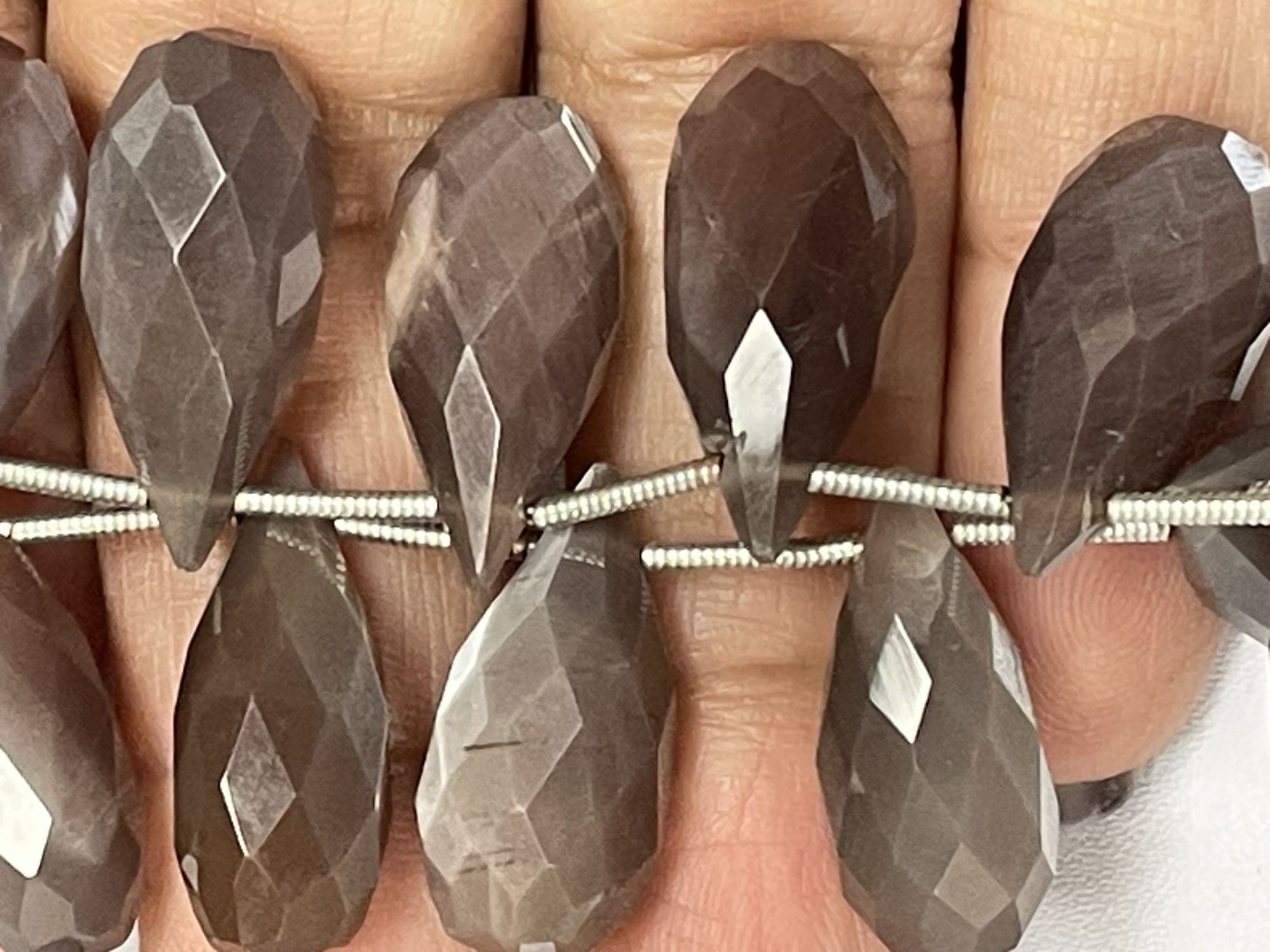 Chocolate Moonstone Drop Faceted