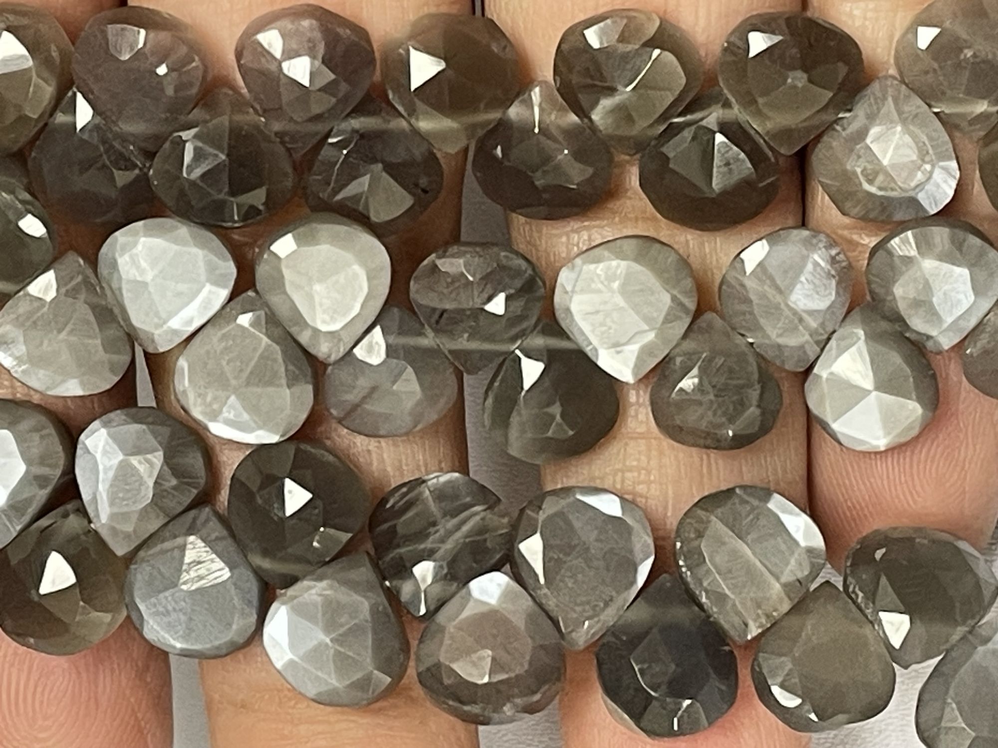 Chocolate Moonstone Heart Faceted