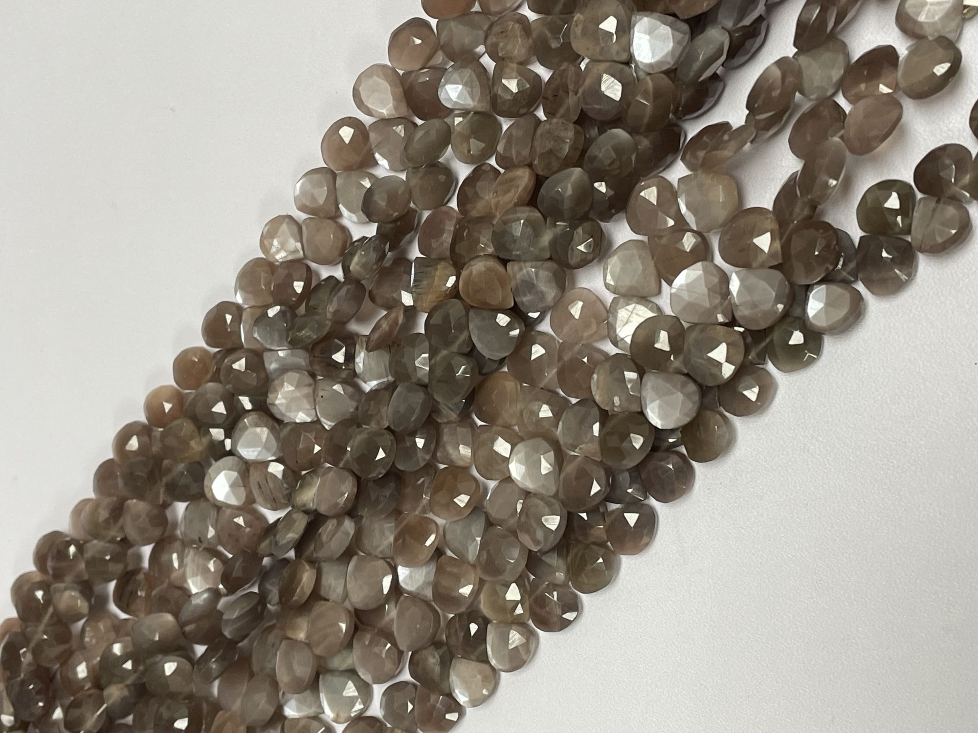 Chocolate Moonstone Heart Faceted