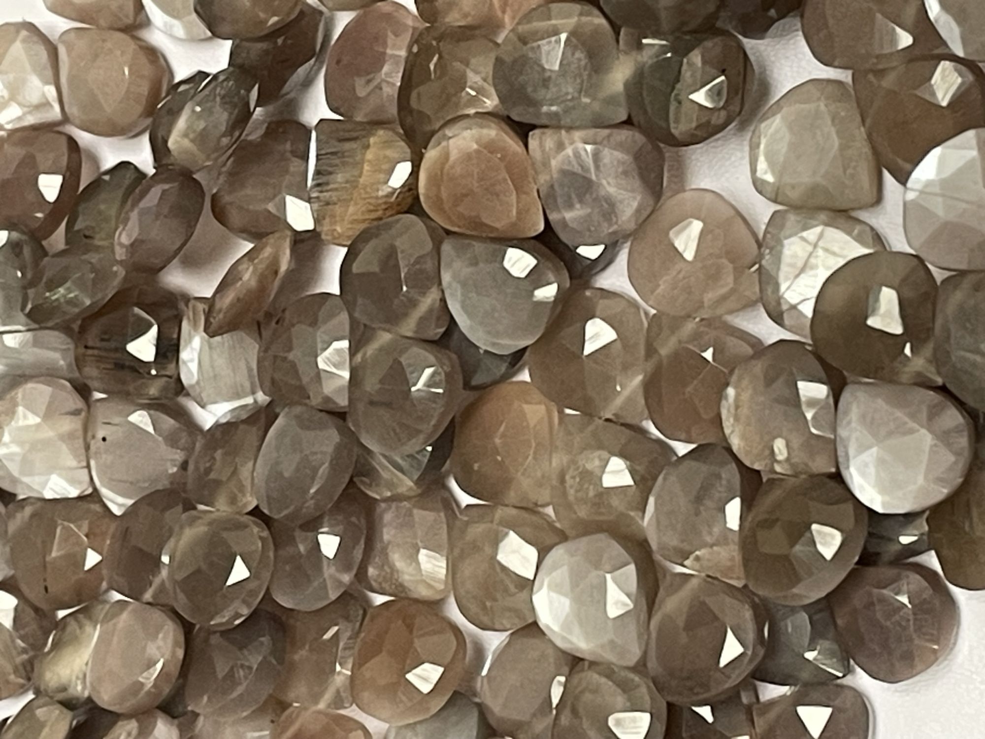 Chocolate Moonstone Heart Faceted