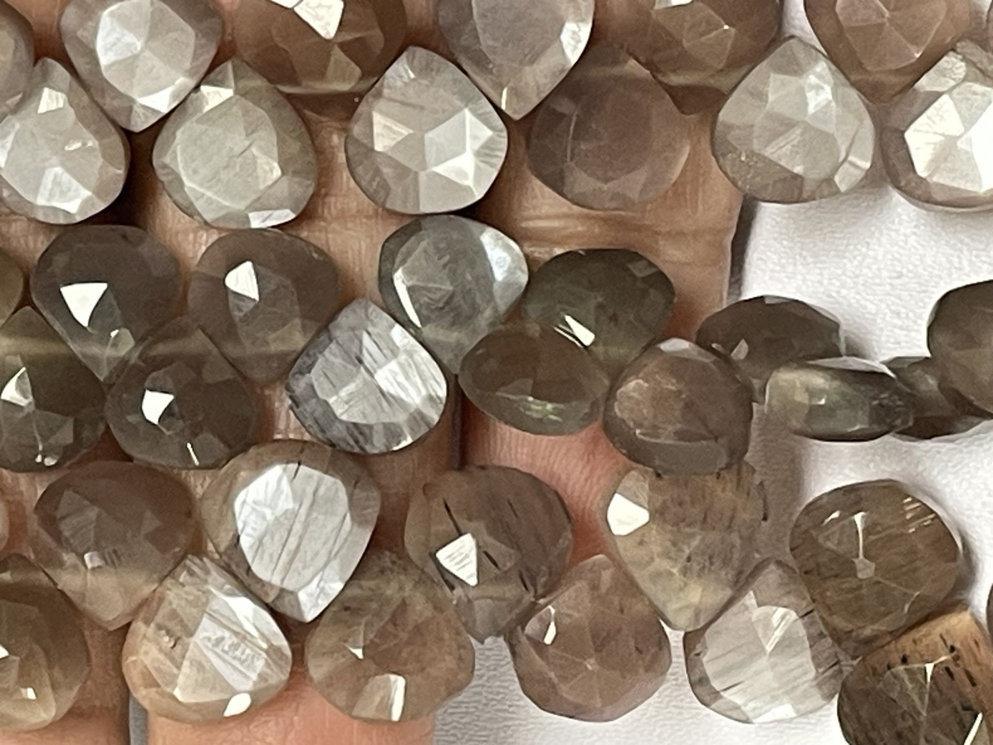 Chocolate Moonstone Heart Faceted