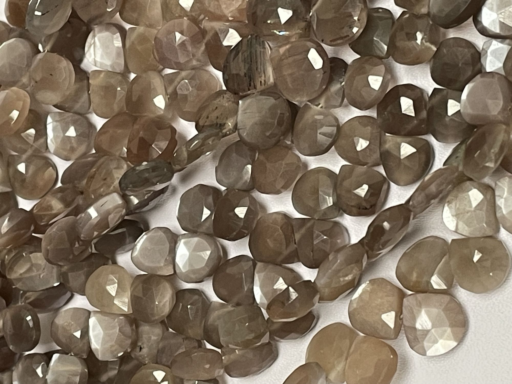 Chocolate Moonstone Heart Faceted