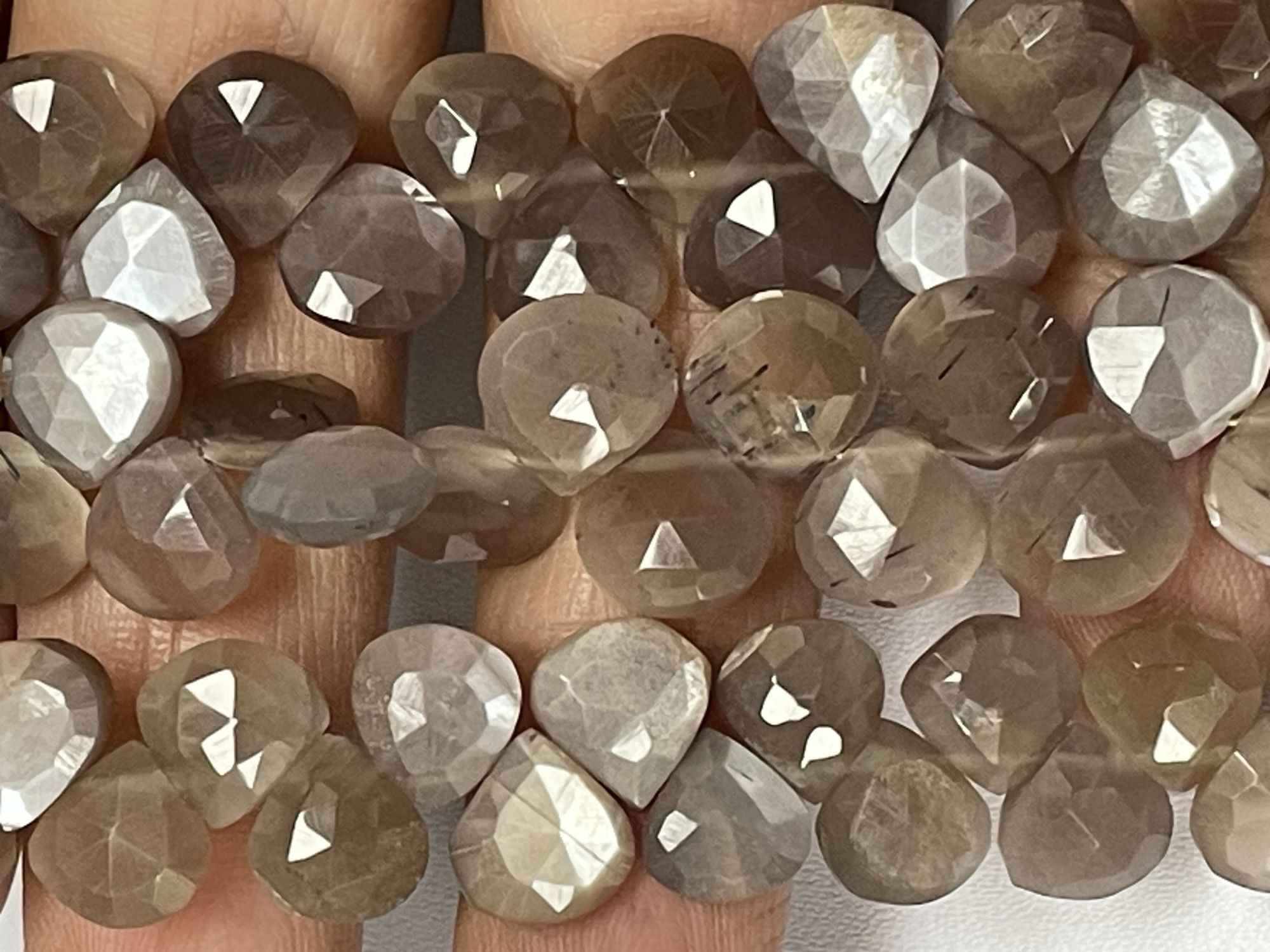 Chocolate Moonstone Heart Faceted