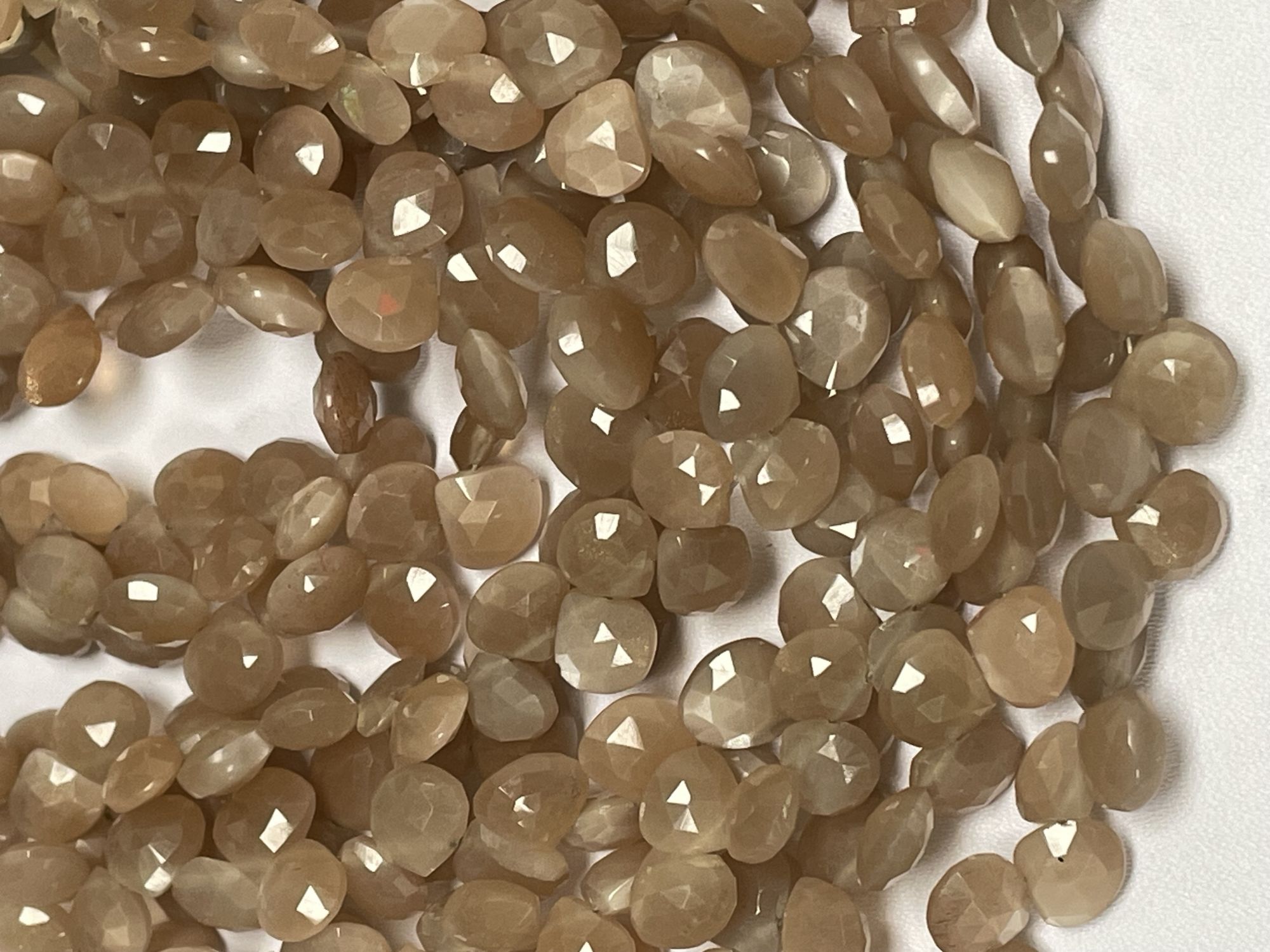 Chocolate Moonstone Heart Faceted