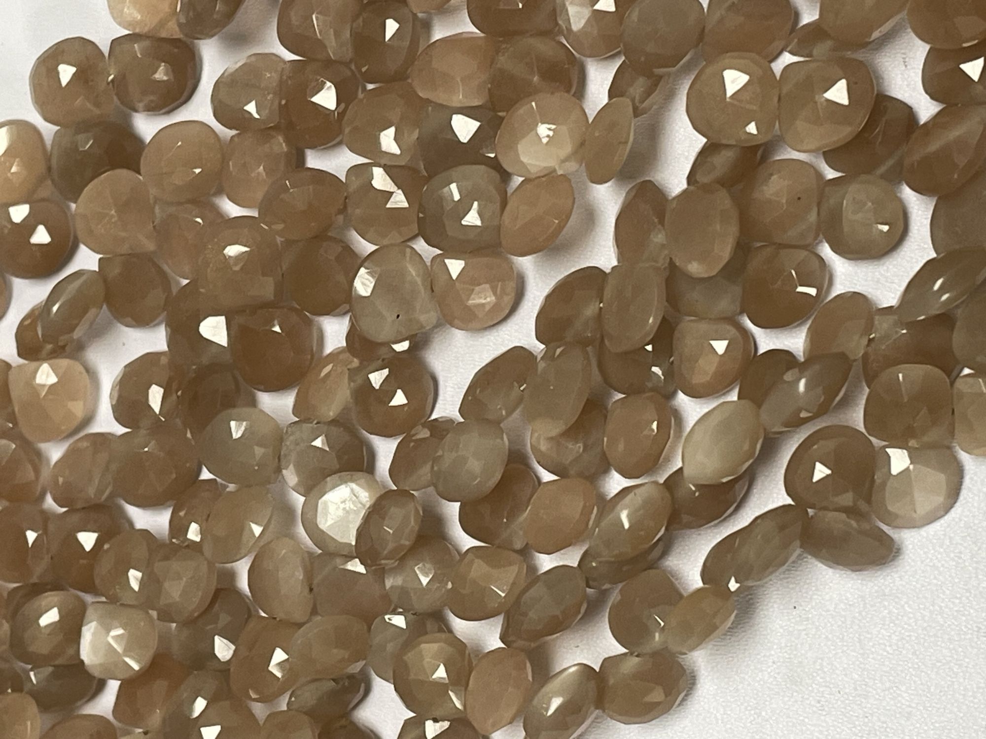 Chocolate Moonstone Heart Faceted