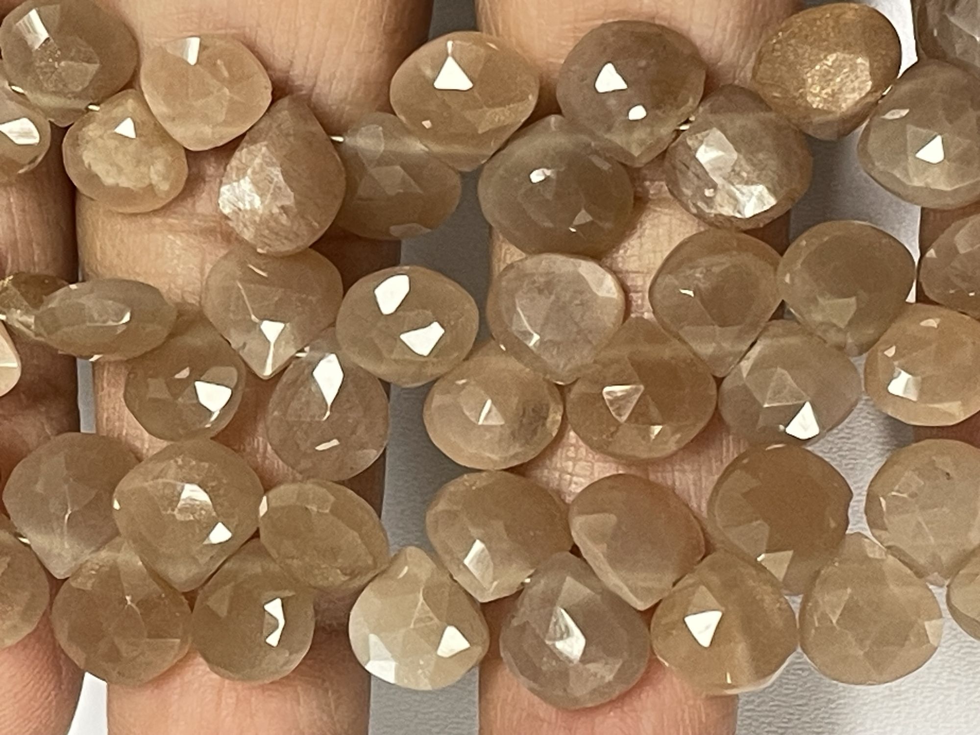 Chocolate Moonstone Heart Faceted