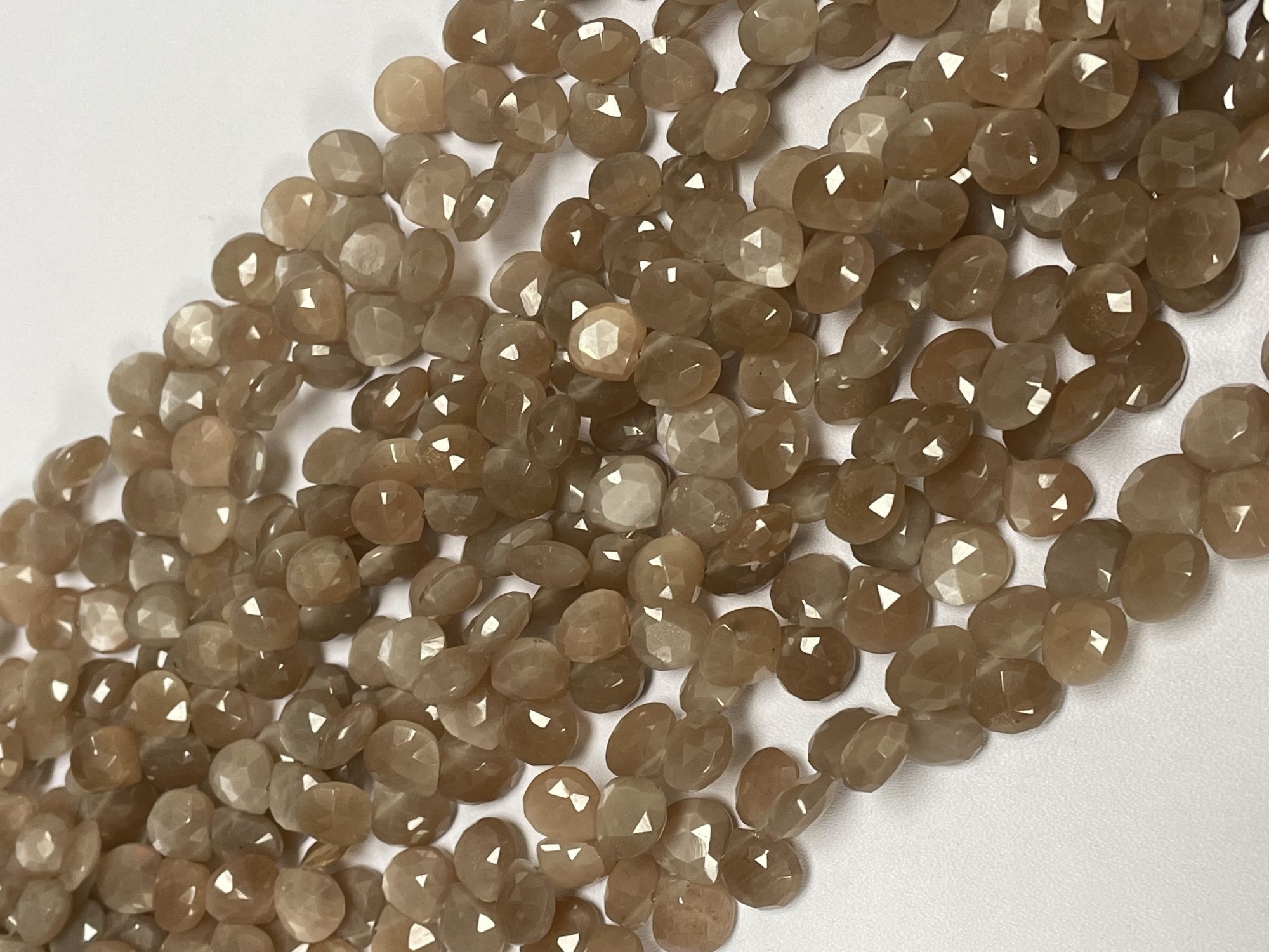 Chocolate Moonstone Heart Faceted