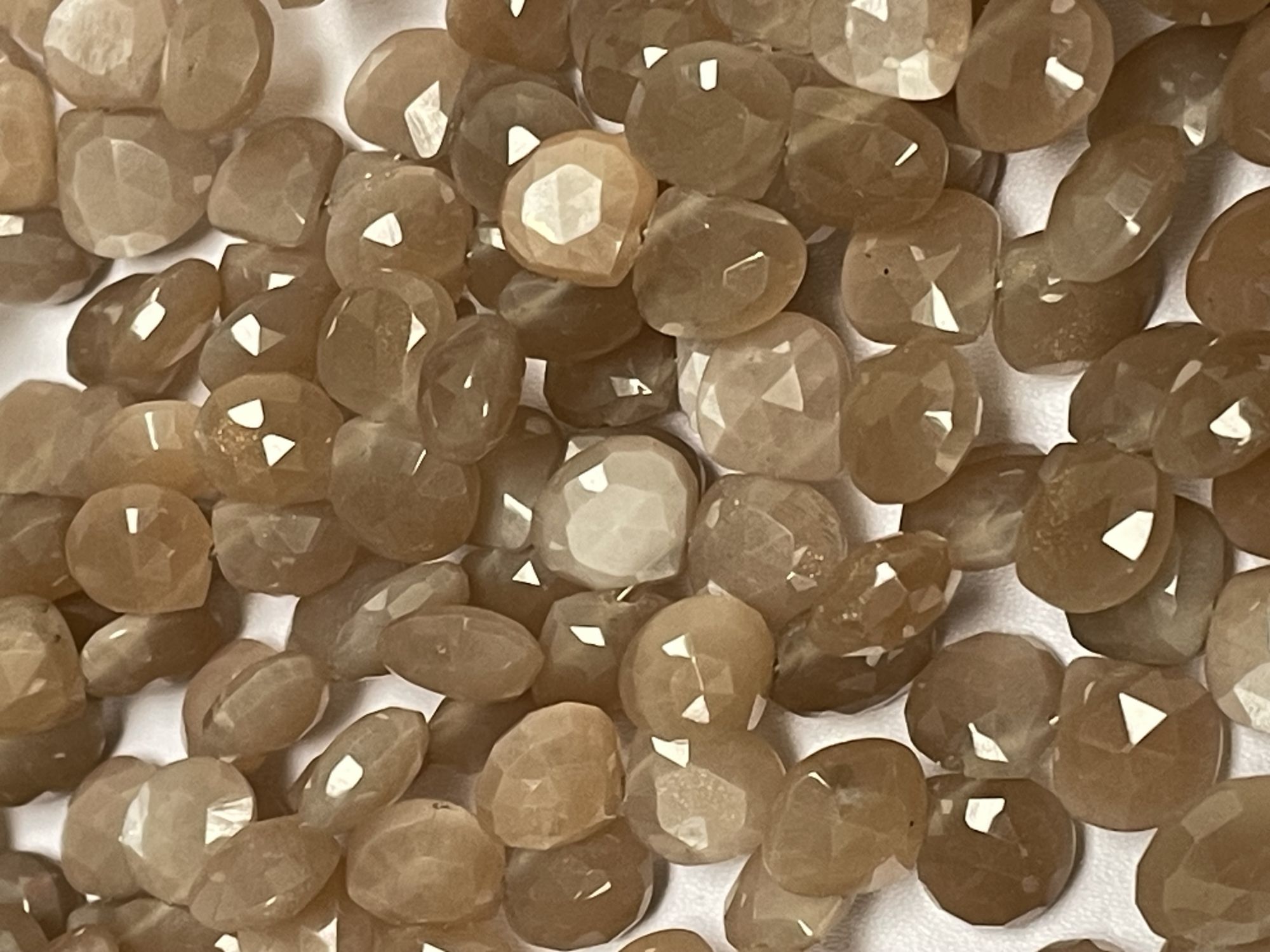 Chocolate Moonstone Heart Faceted