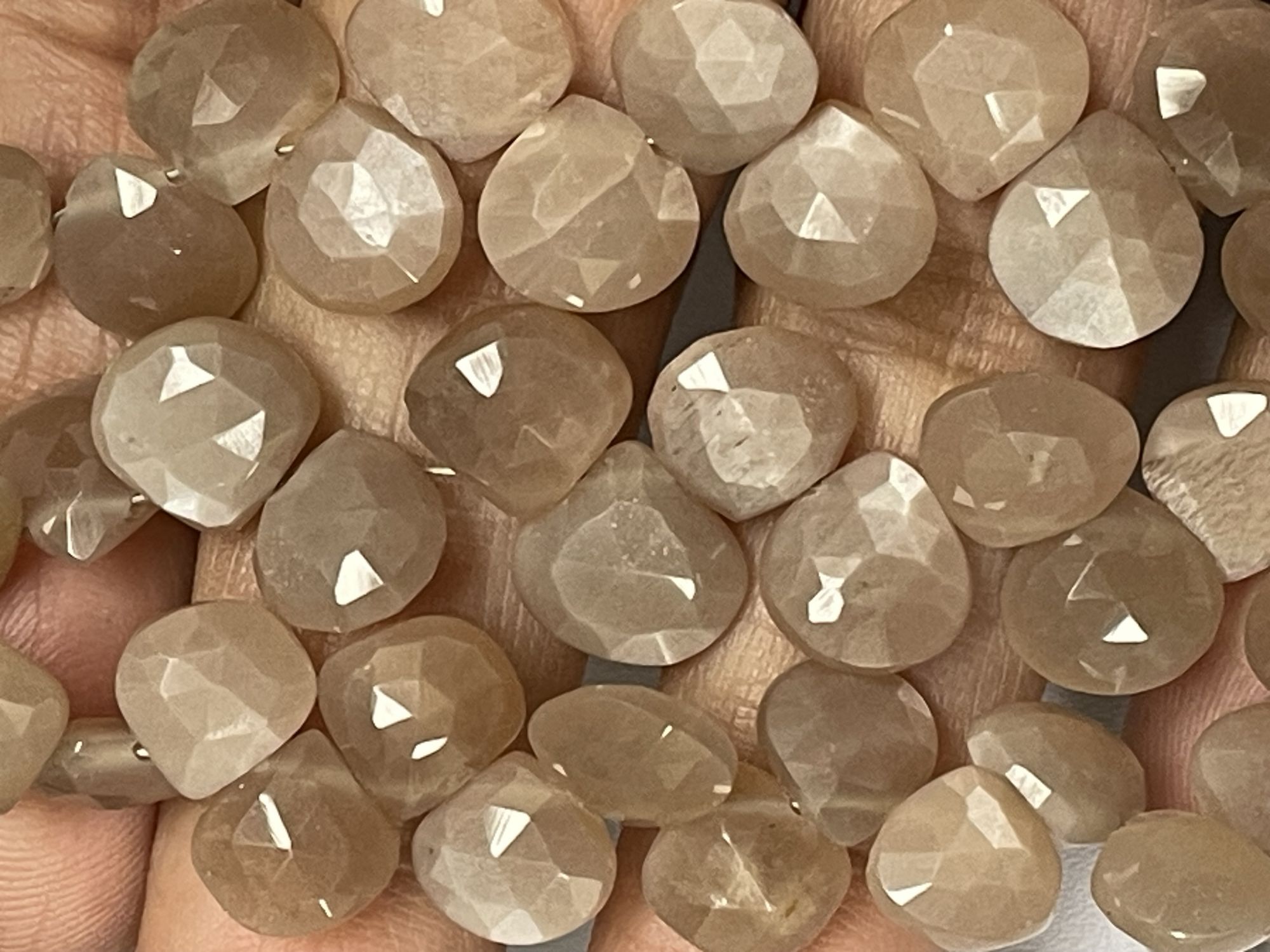 Chocolate Moonstone Heart Faceted