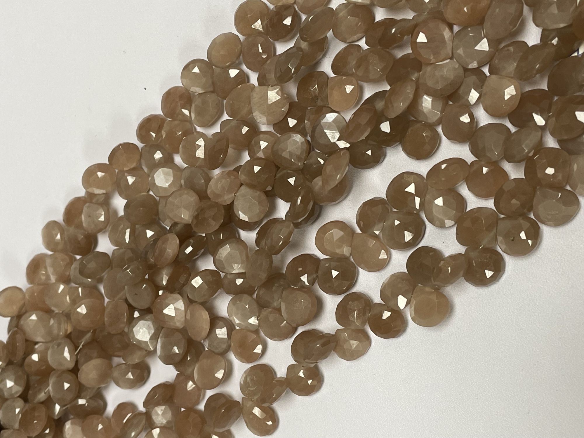 Chocolate Moonstone Heart Faceted