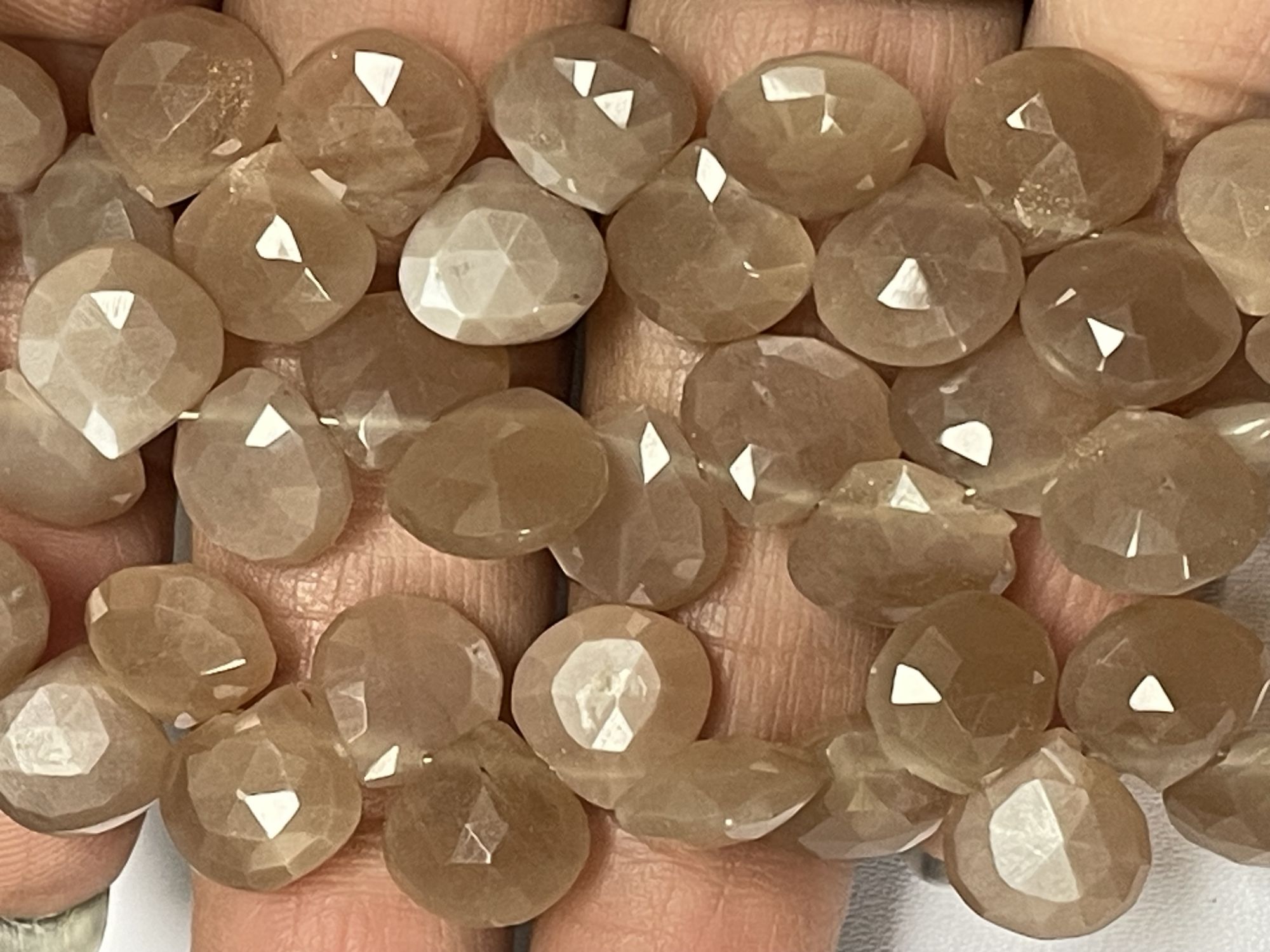 Chocolate Moonstone Heart Faceted