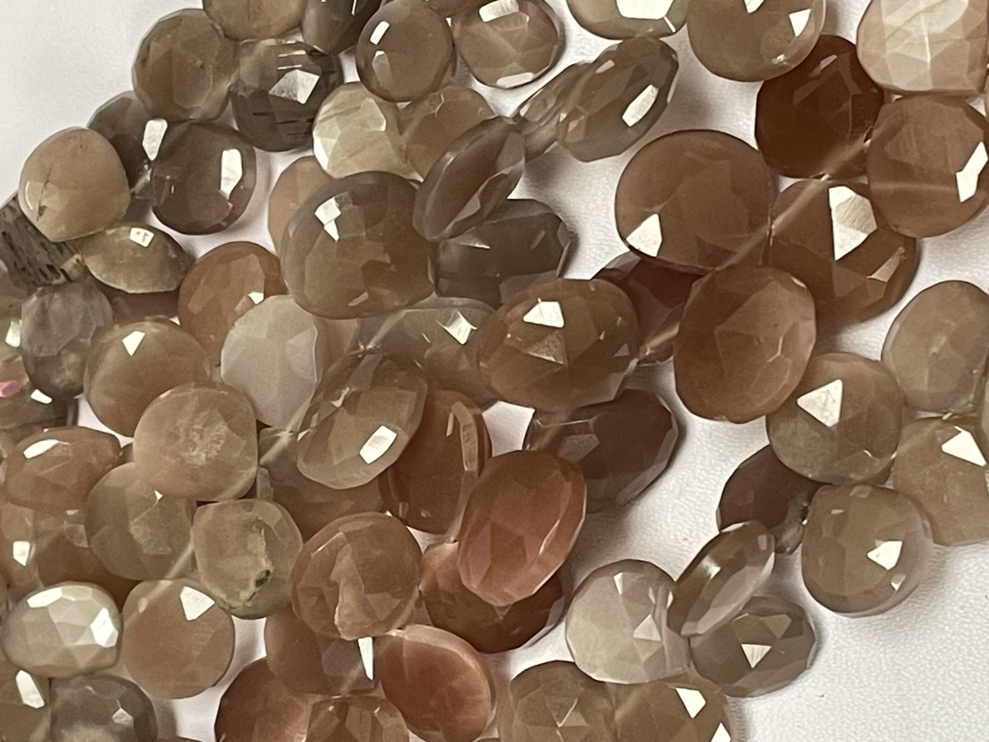 Chocolate Moonstone Heart Faceted