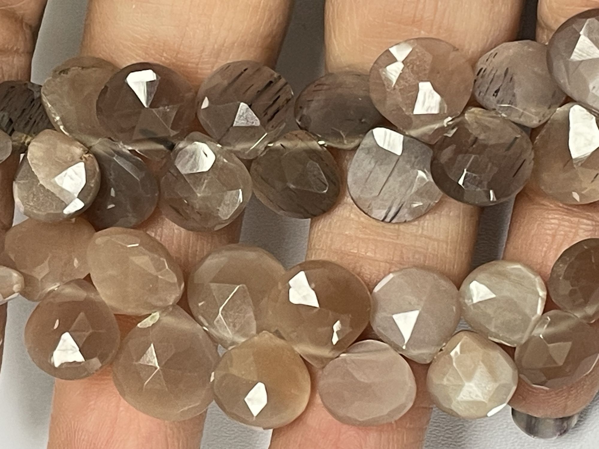 Chocolate Moonstone Heart Faceted