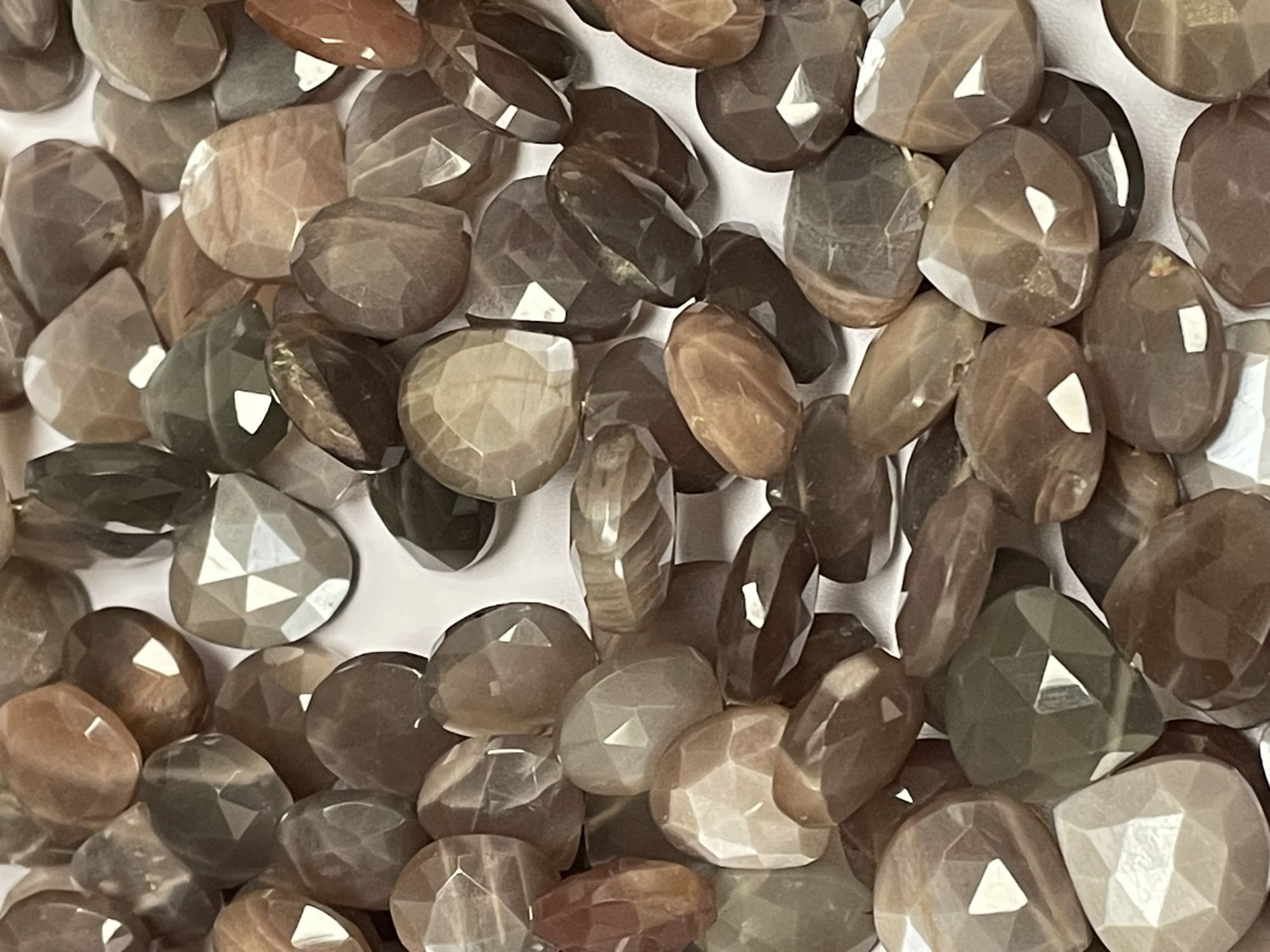 Chocolate Moonstone Heart Faceted