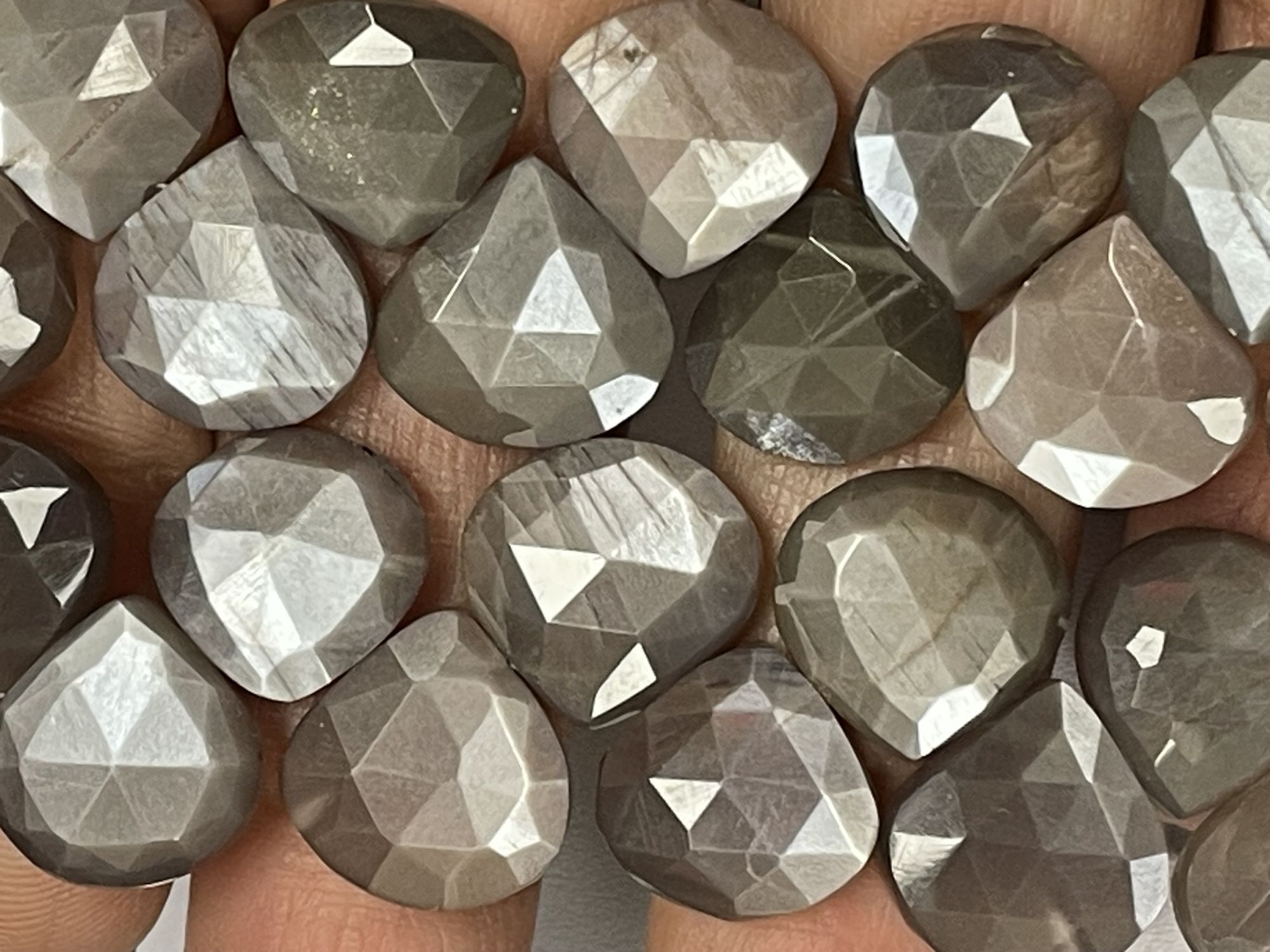 Chocolate Moonstone Heart Faceted