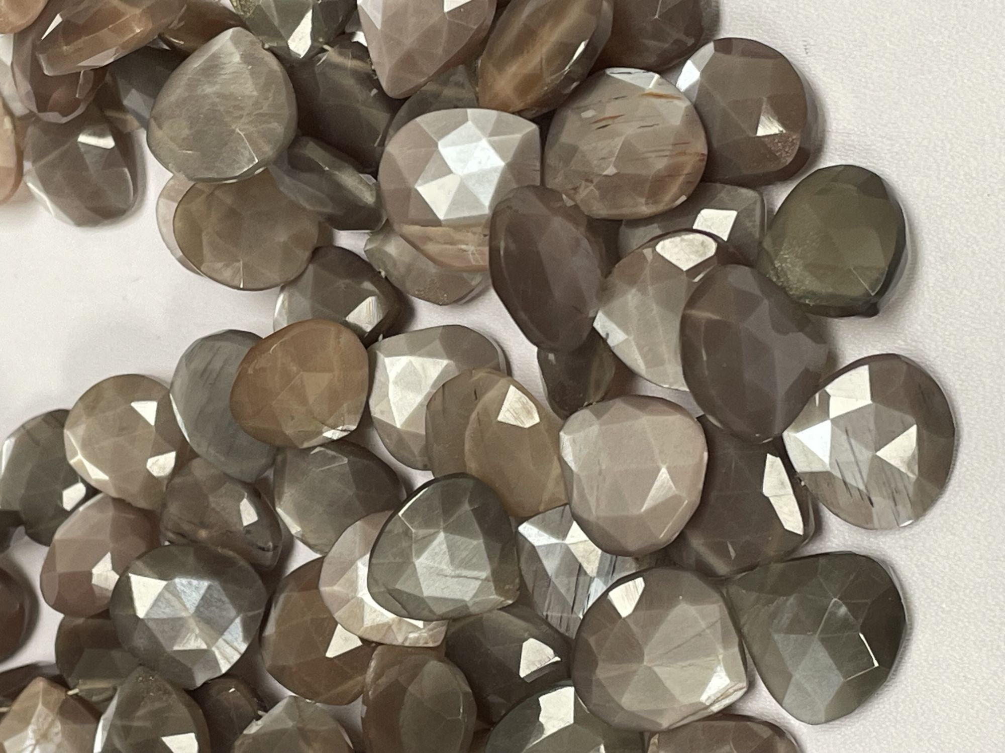 Chocolate Moonstone Heart Faceted