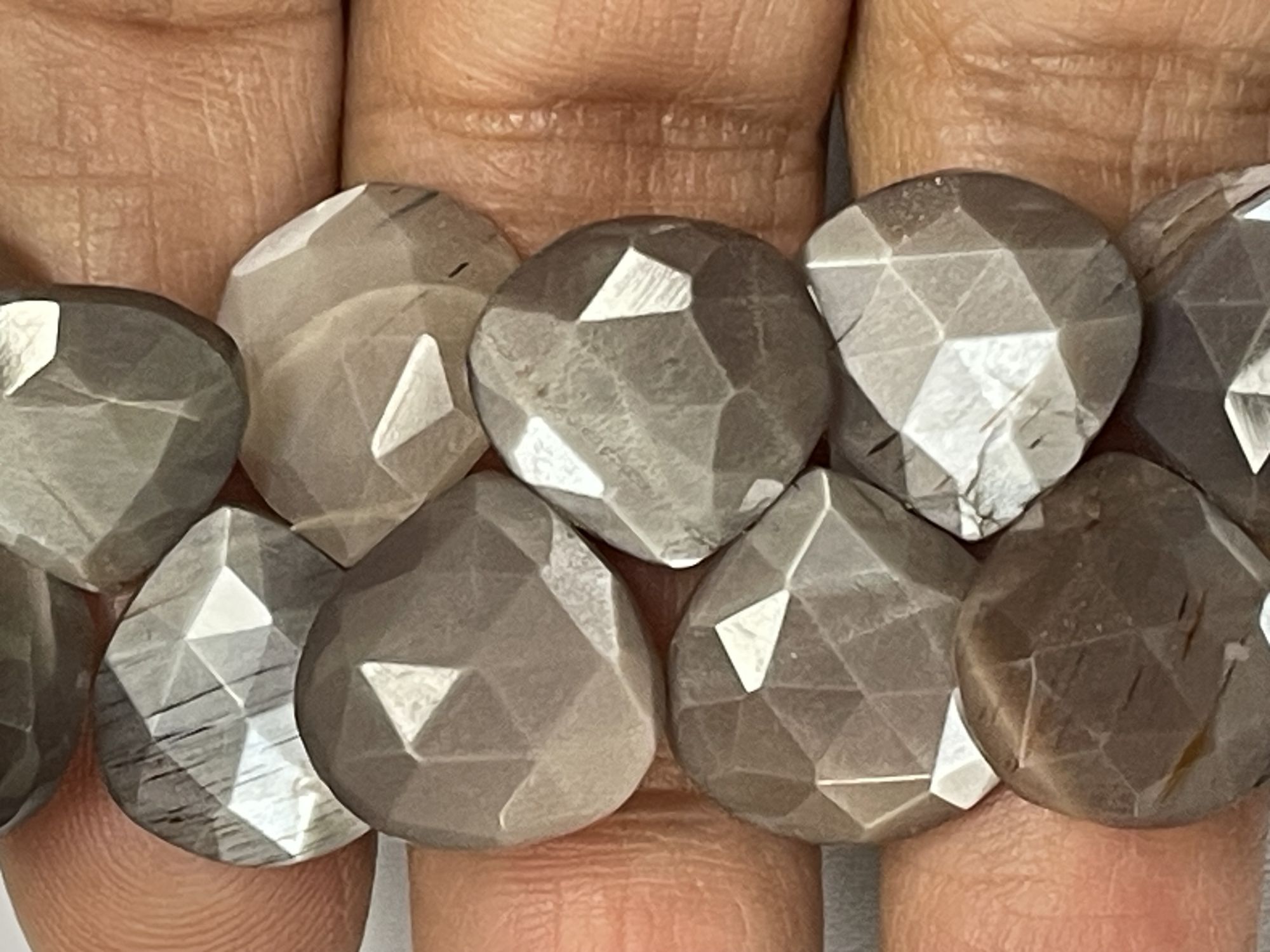 Chocolate Moonstone Heart Faceted