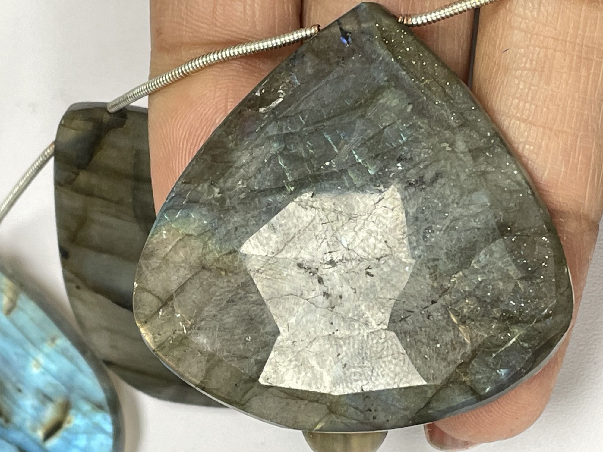 Labradorite Heart Faceted