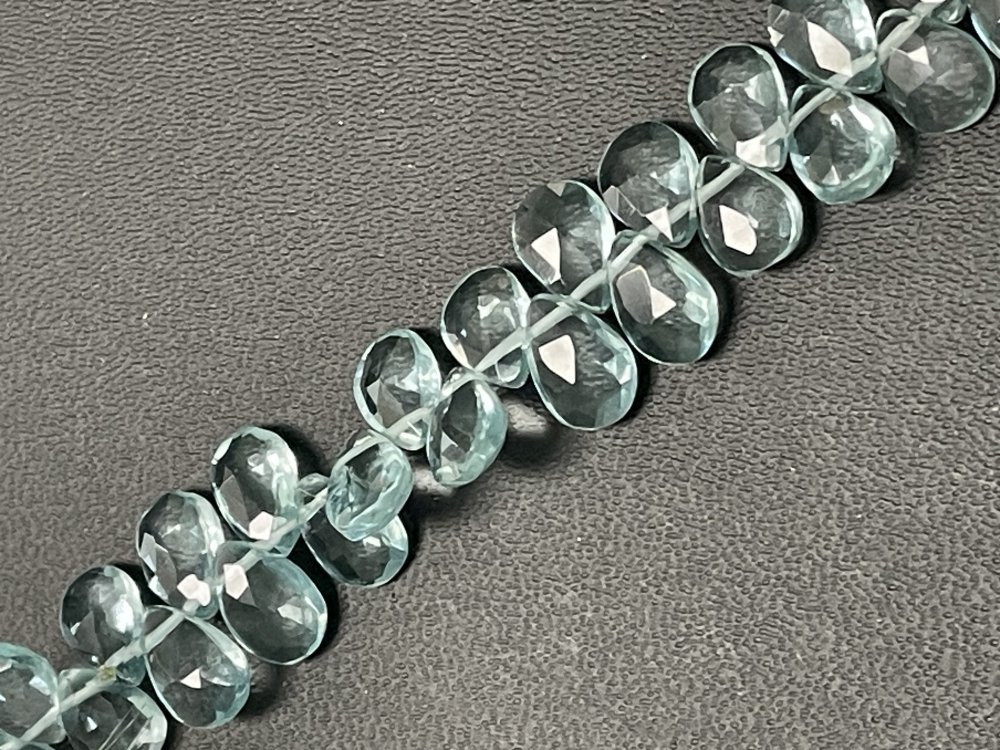 Aqua Hydro Quartz Pear Faceted