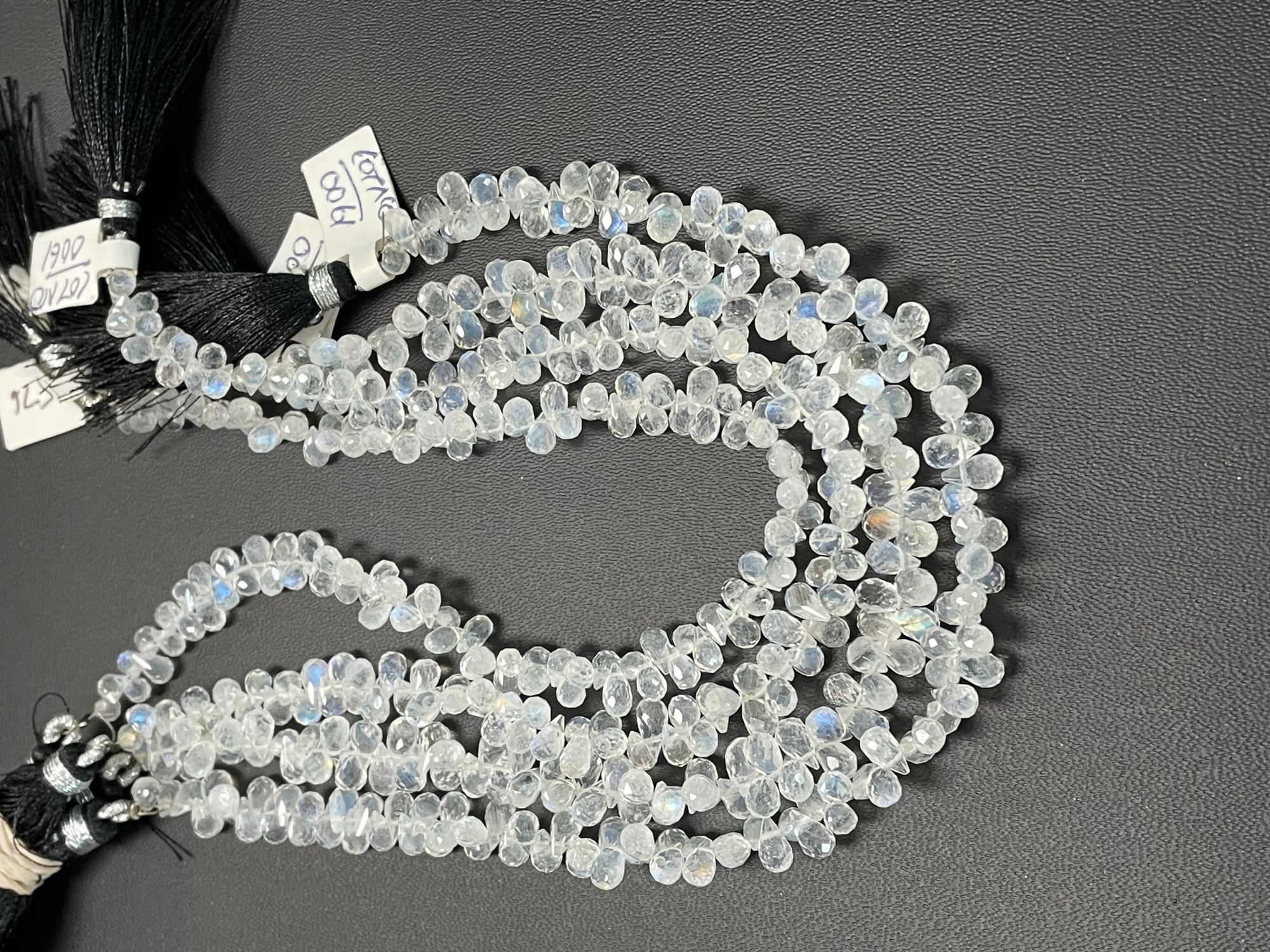 Rainbow Moonstone Drop Faceted