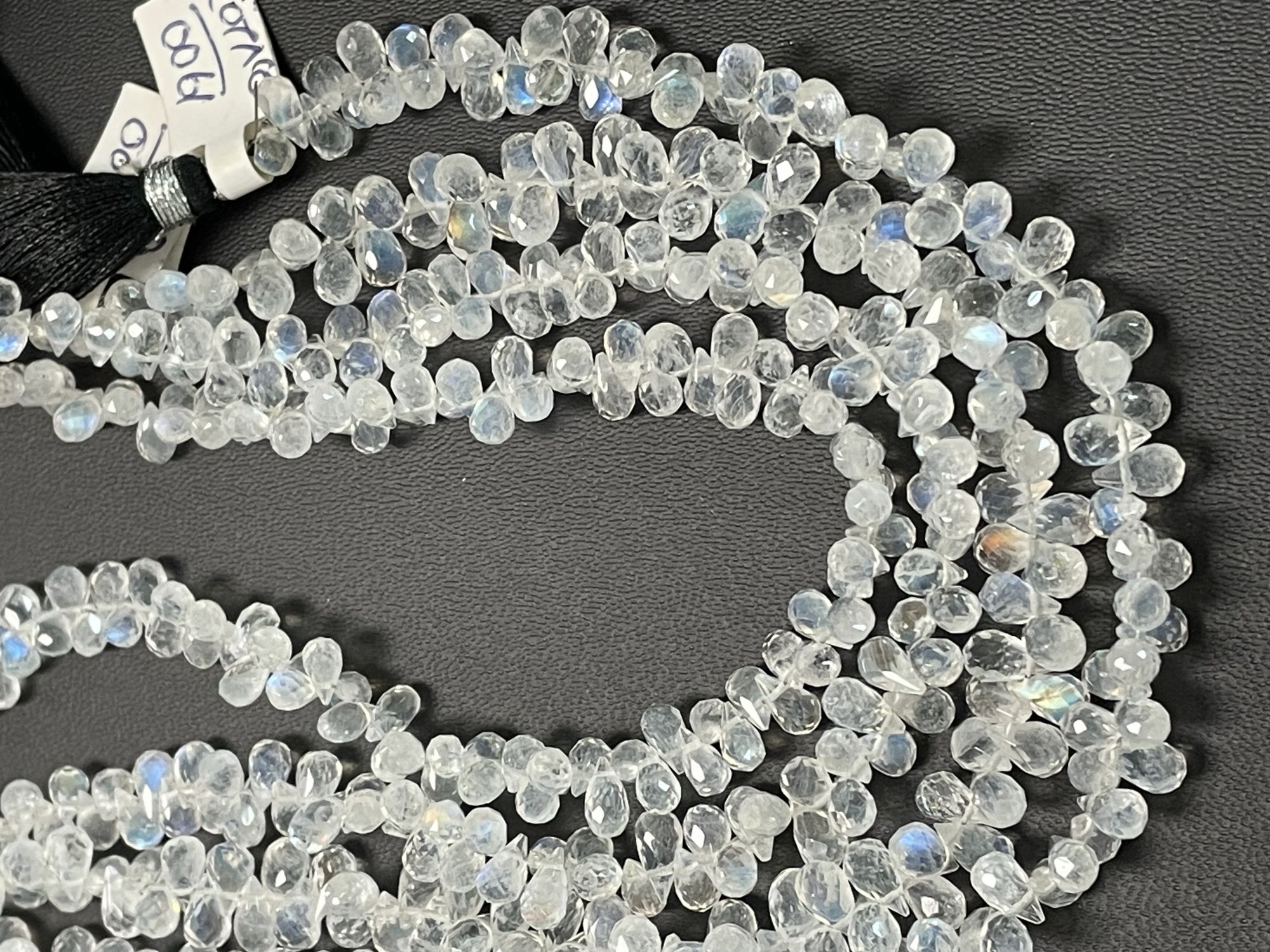 Rainbow Moonstone Drop Faceted