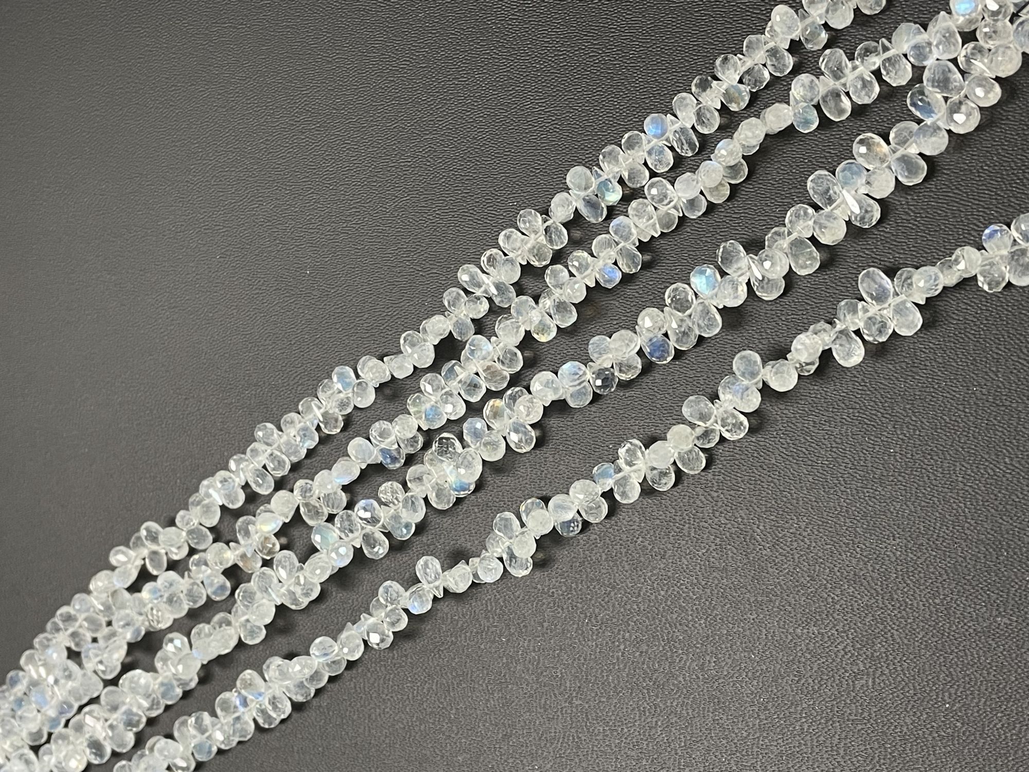 Rainbow Moonstone Drop Faceted