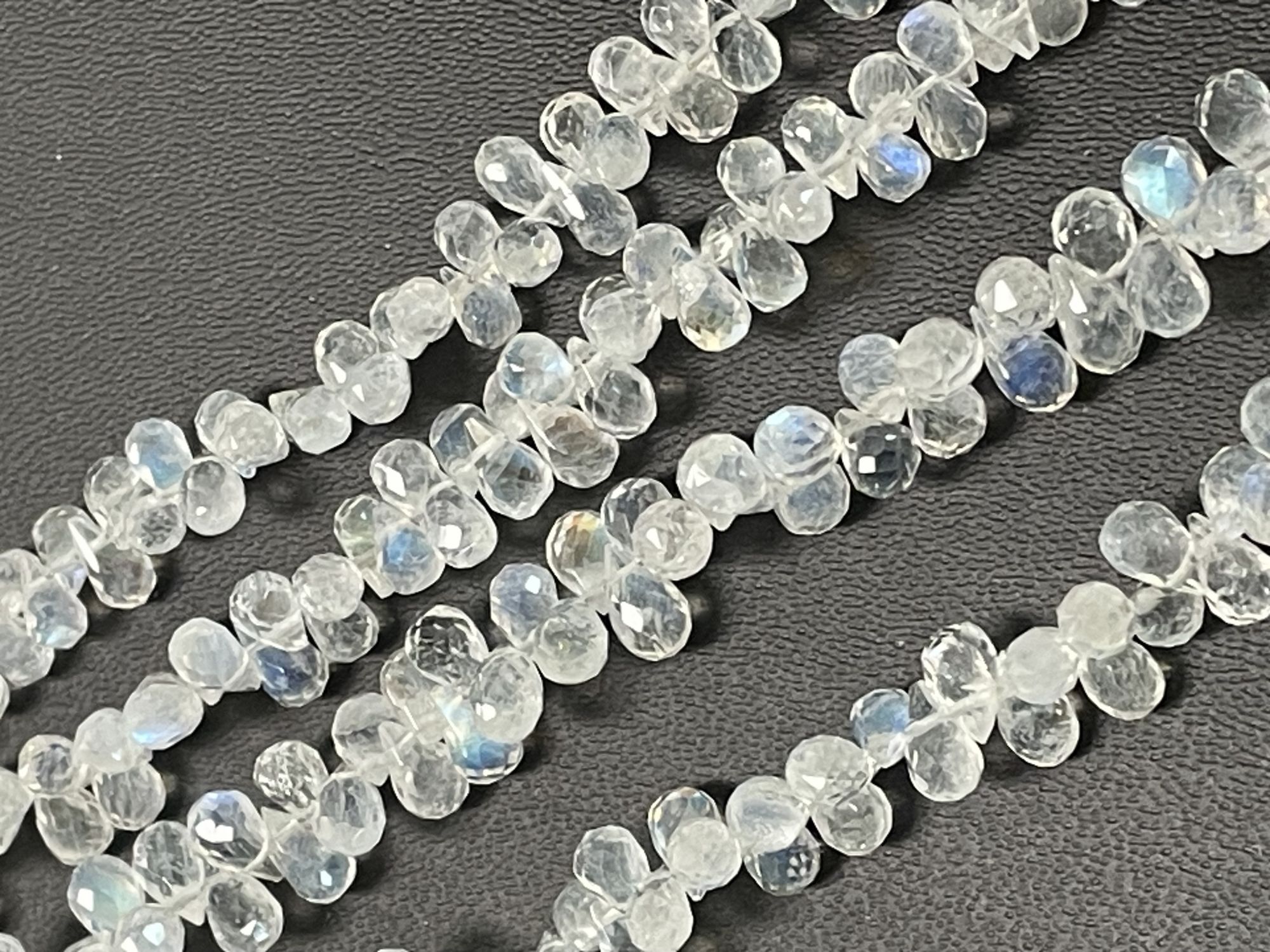 Rainbow Moonstone Drop Faceted